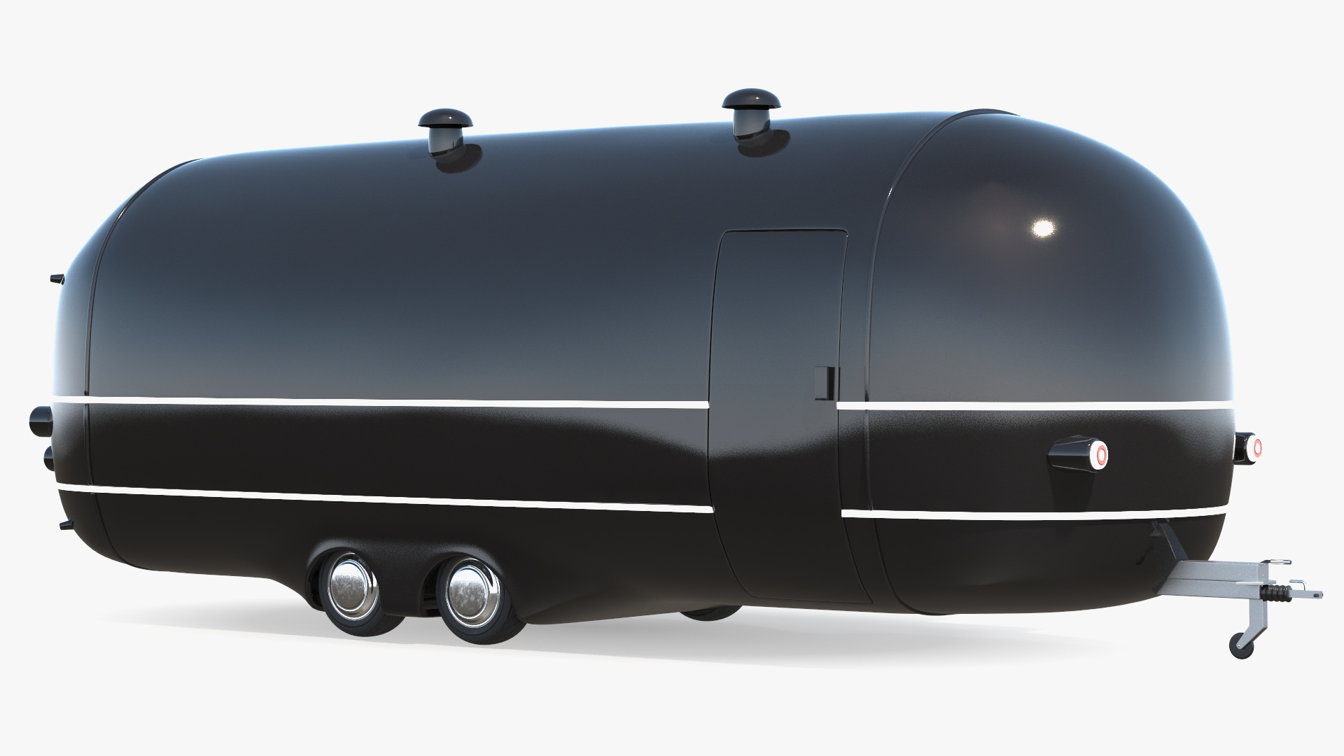 3D Food Vending Trailer Black Rigged model
