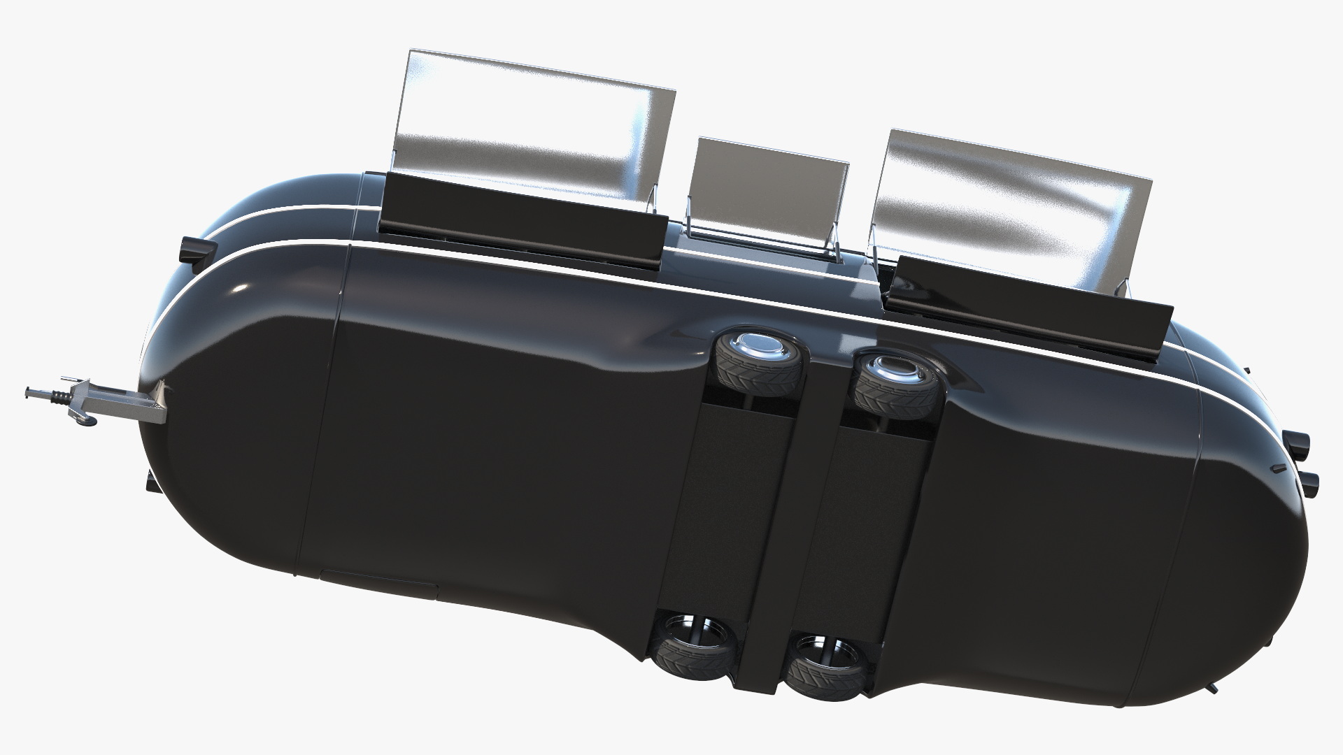 3D Food Vending Trailer Black Rigged model