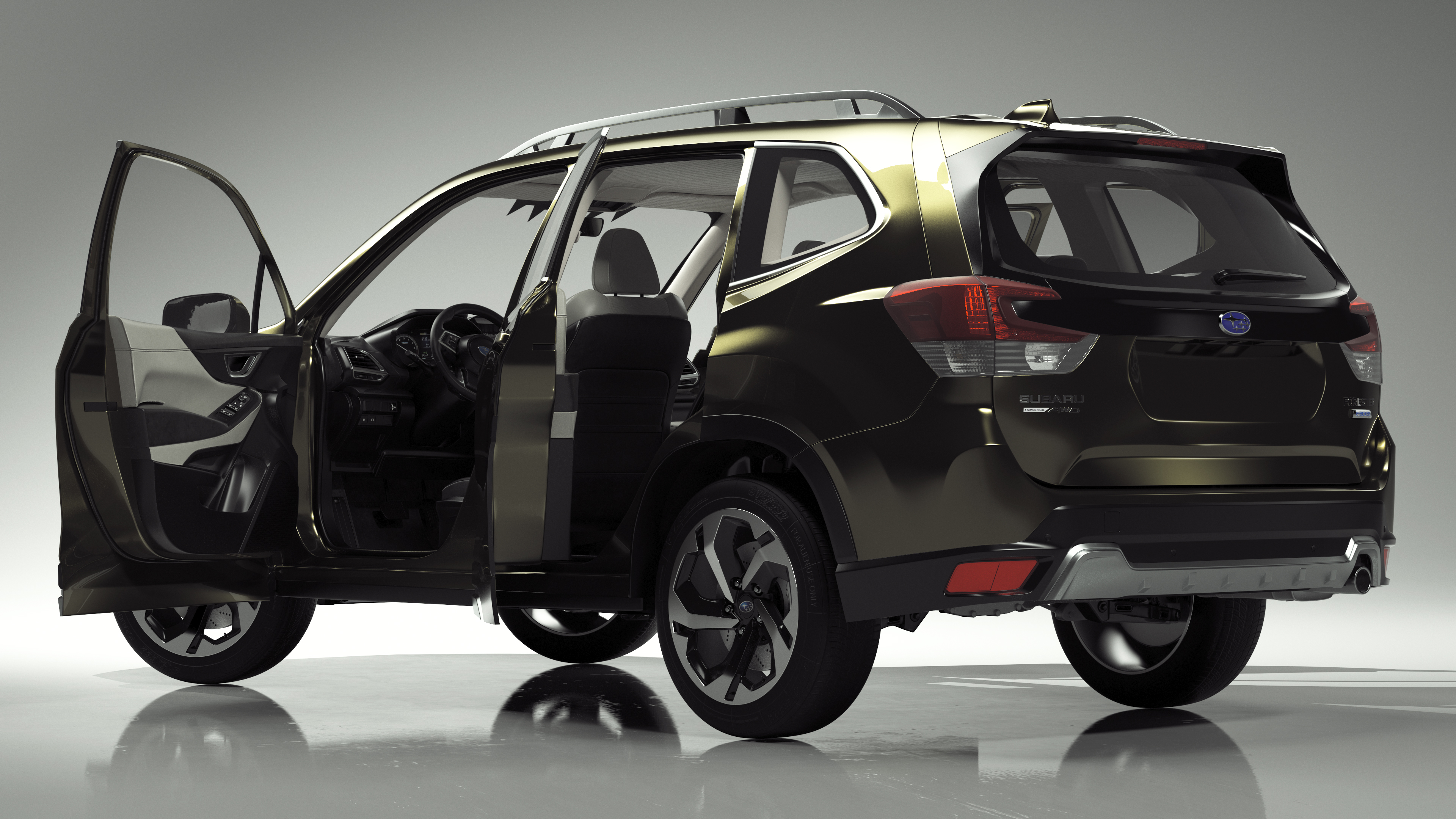 3D Subaru Forester 2022 Green Rigged model