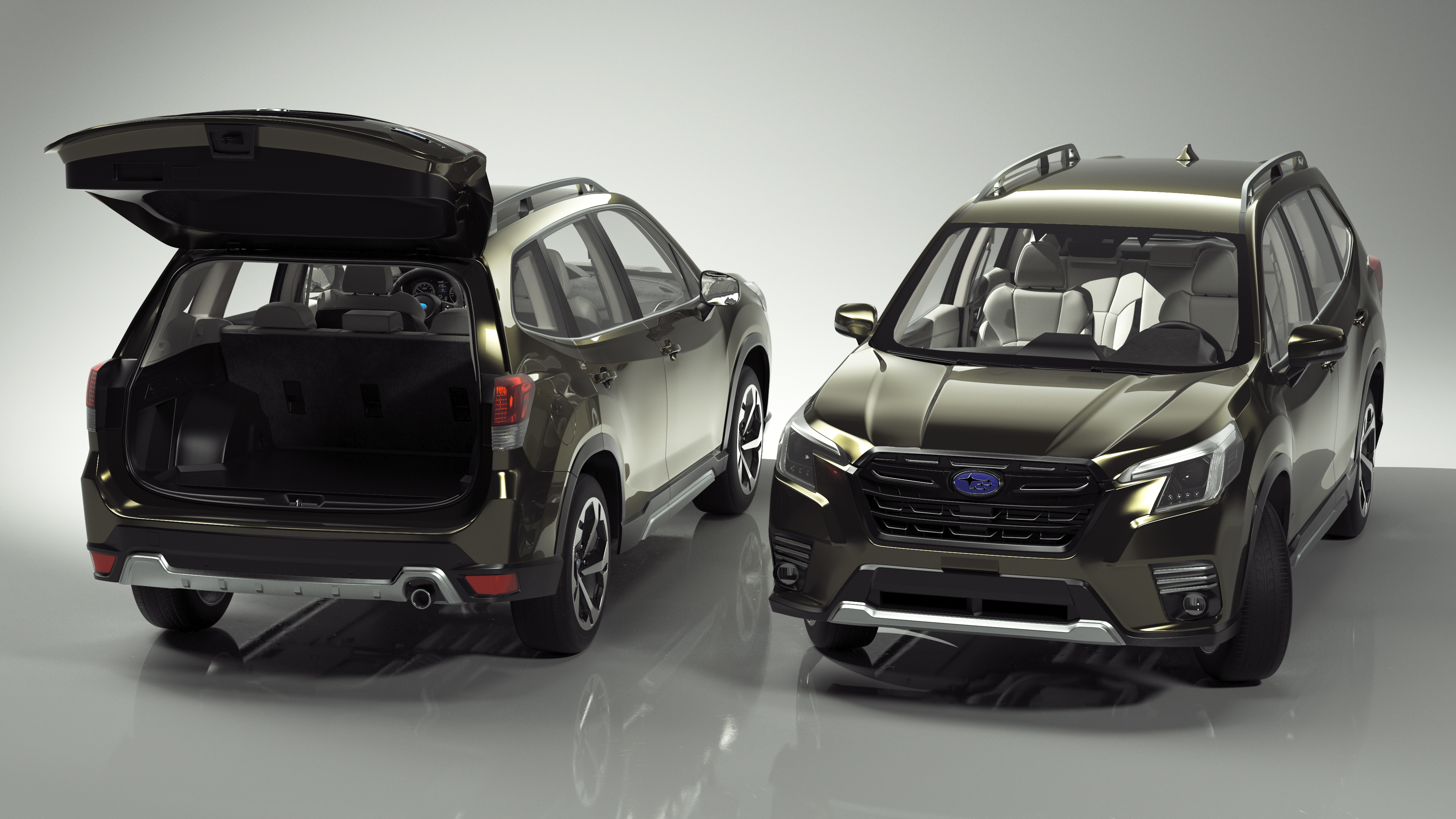 3D Subaru Forester 2022 Green Rigged model