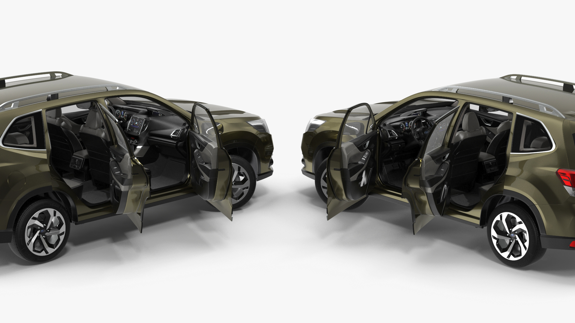 3D Subaru Forester 2022 Green Rigged model