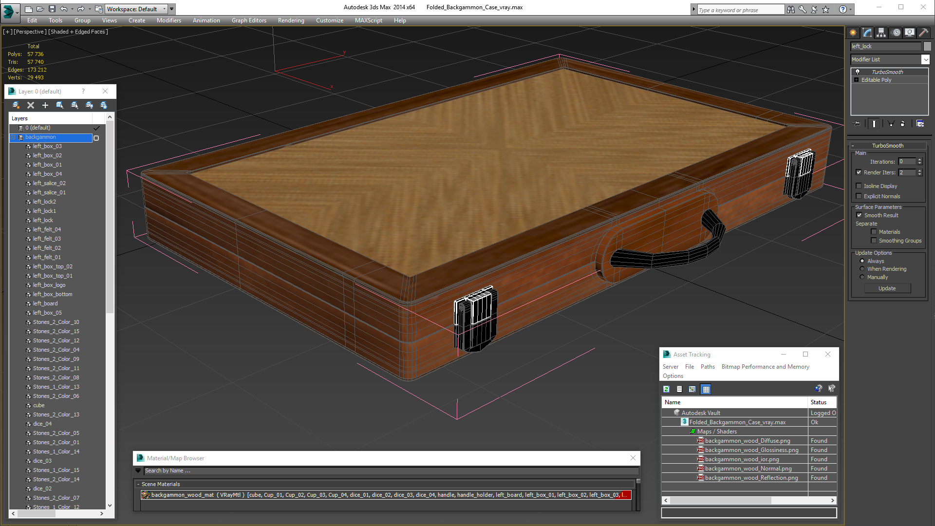 Folded Backgammon Case 3D