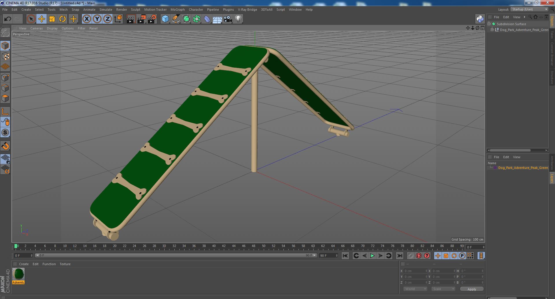Dog Park Adventure Peak Green 3D model