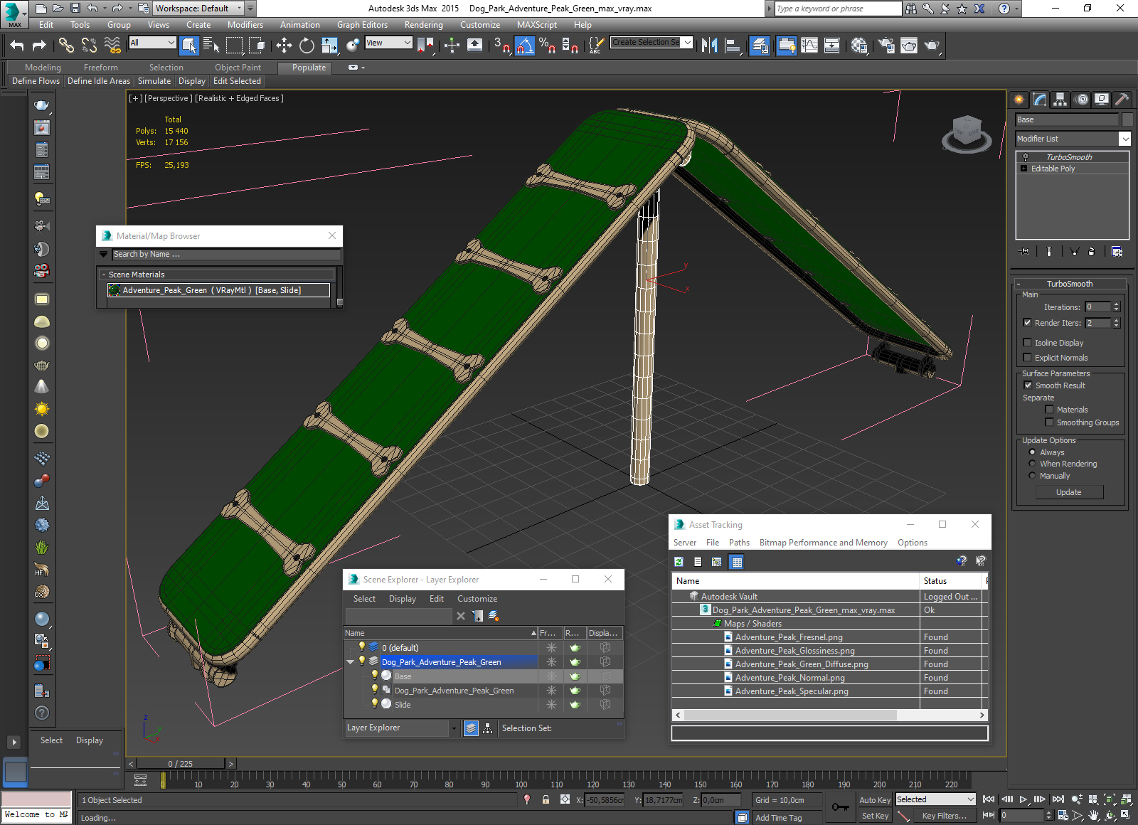 Dog Park Adventure Peak Green 3D model