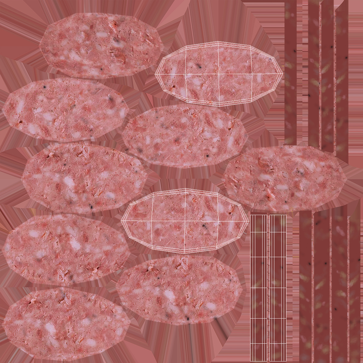 3D model Slice Smoked Sausage