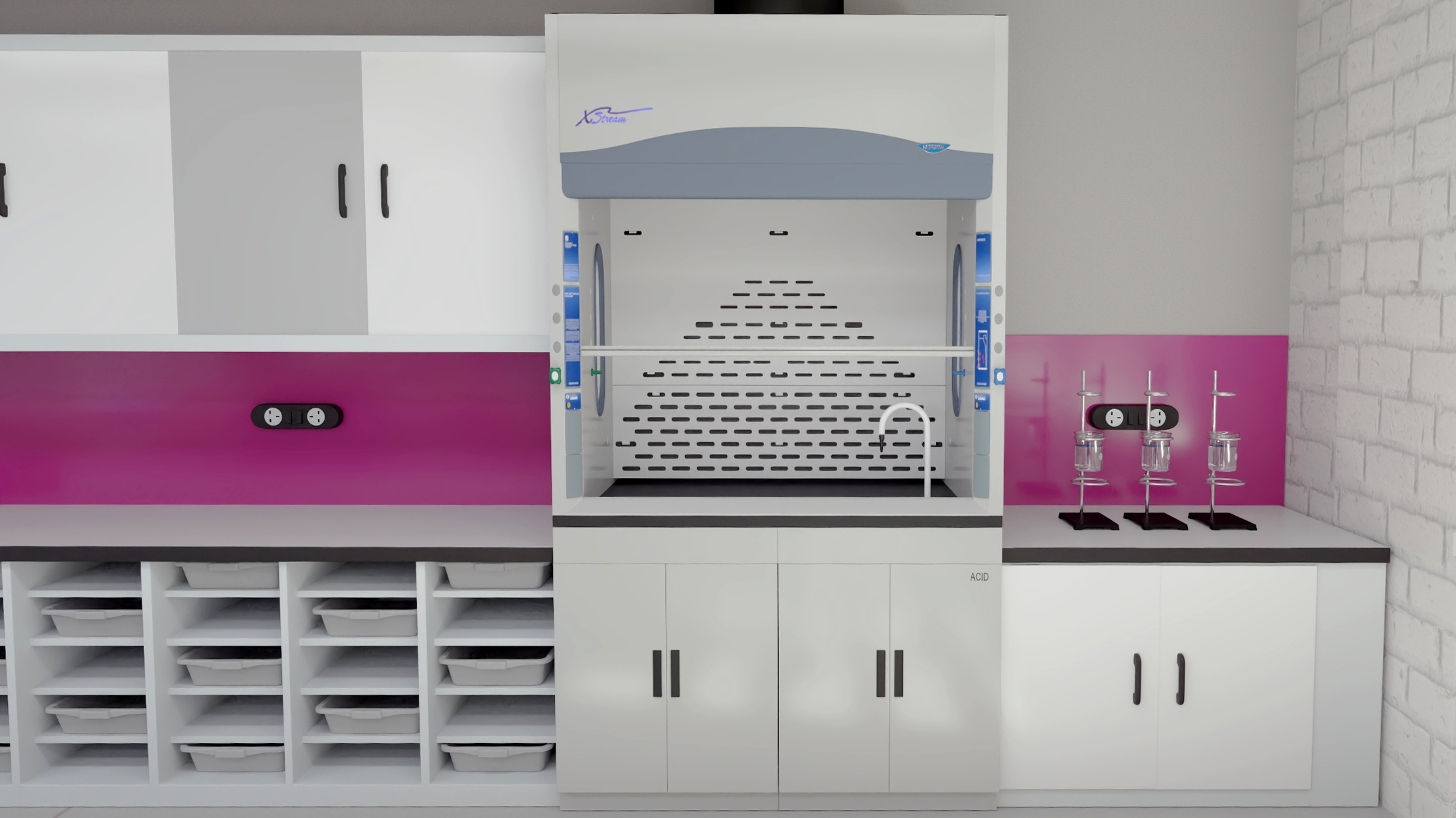 3D School Chemistry Room with Equipment