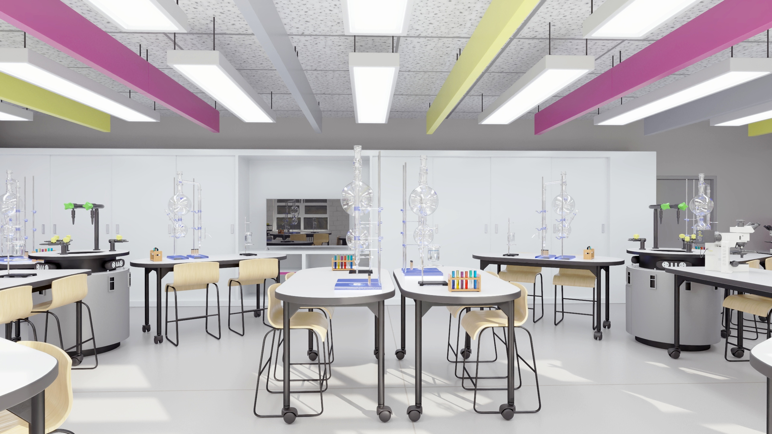 3D School Chemistry Room with Equipment