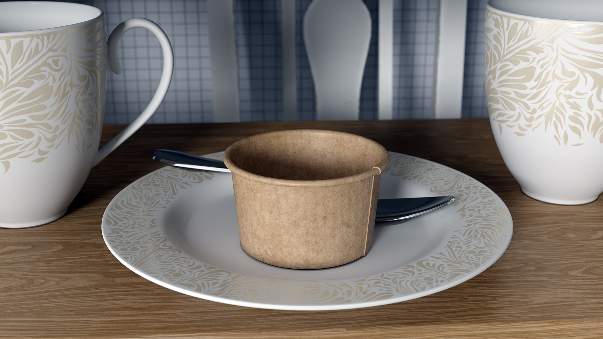3D Cardboard Ice Cream Cup model