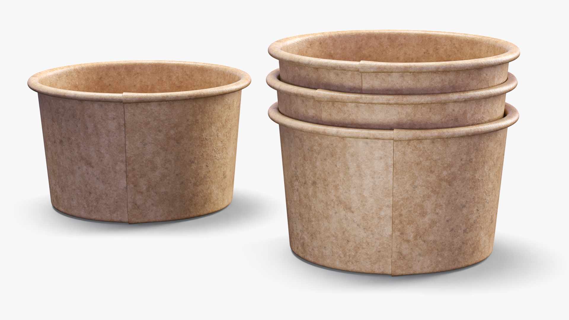 3D Cardboard Ice Cream Cup model