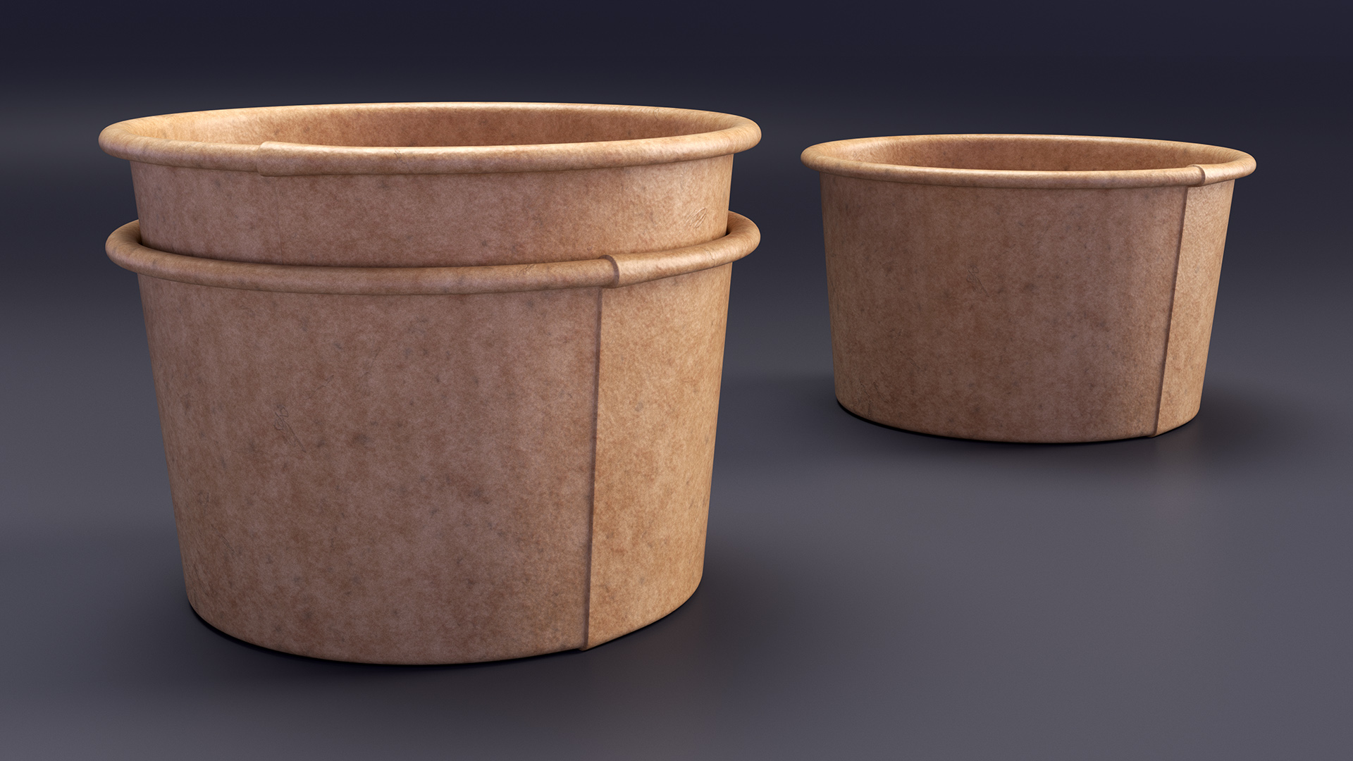 3D Cardboard Ice Cream Cup model