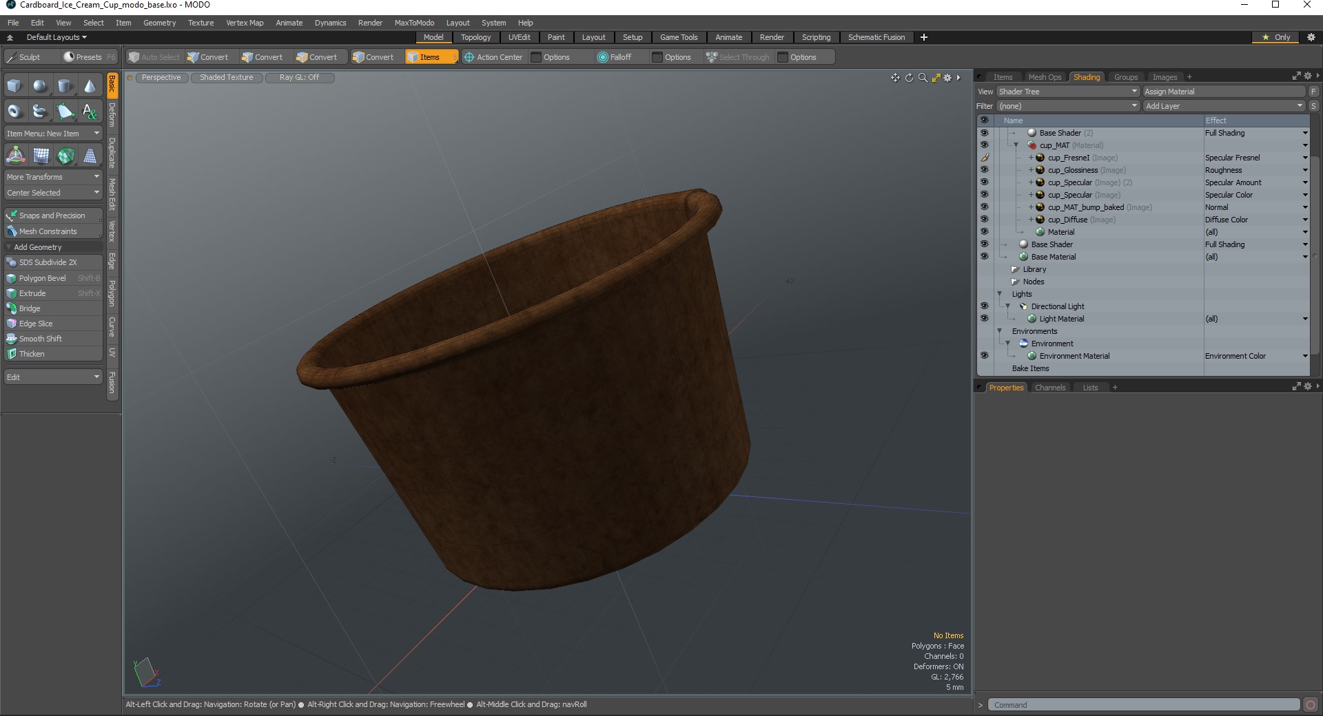 3D Cardboard Ice Cream Cup model