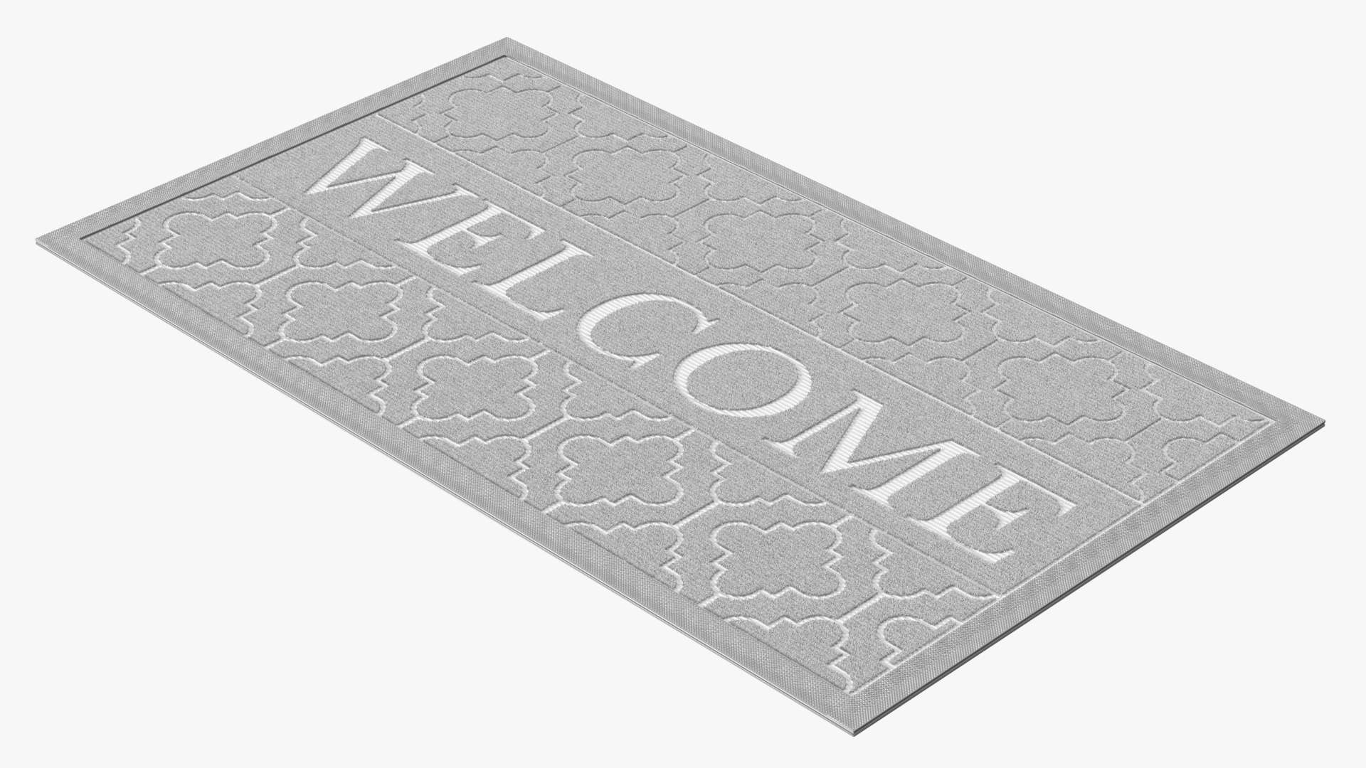 3D model Grey Rectangular Door Mats Fur