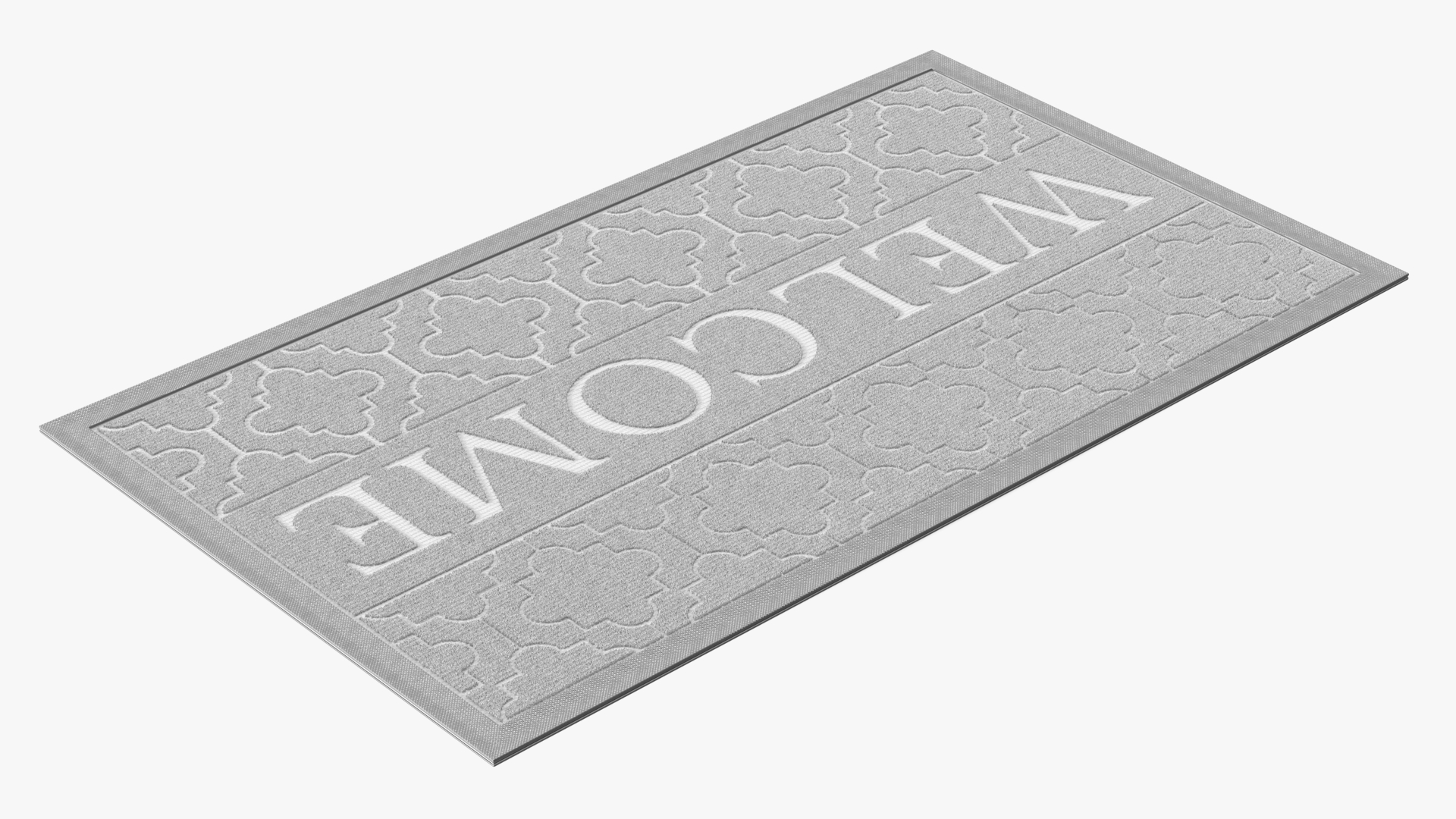 3D model Grey Rectangular Door Mats Fur