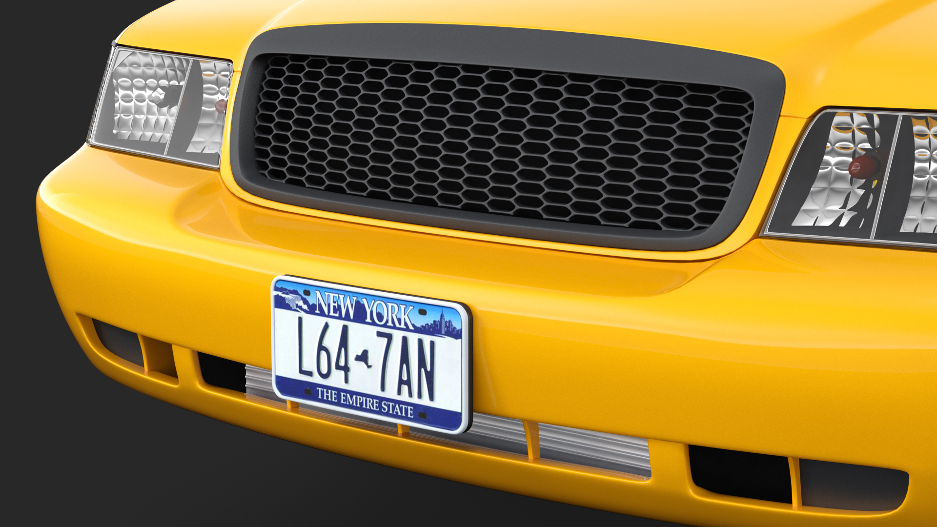 3D Ford Crown Victoria Yellow Taxi Rigged model