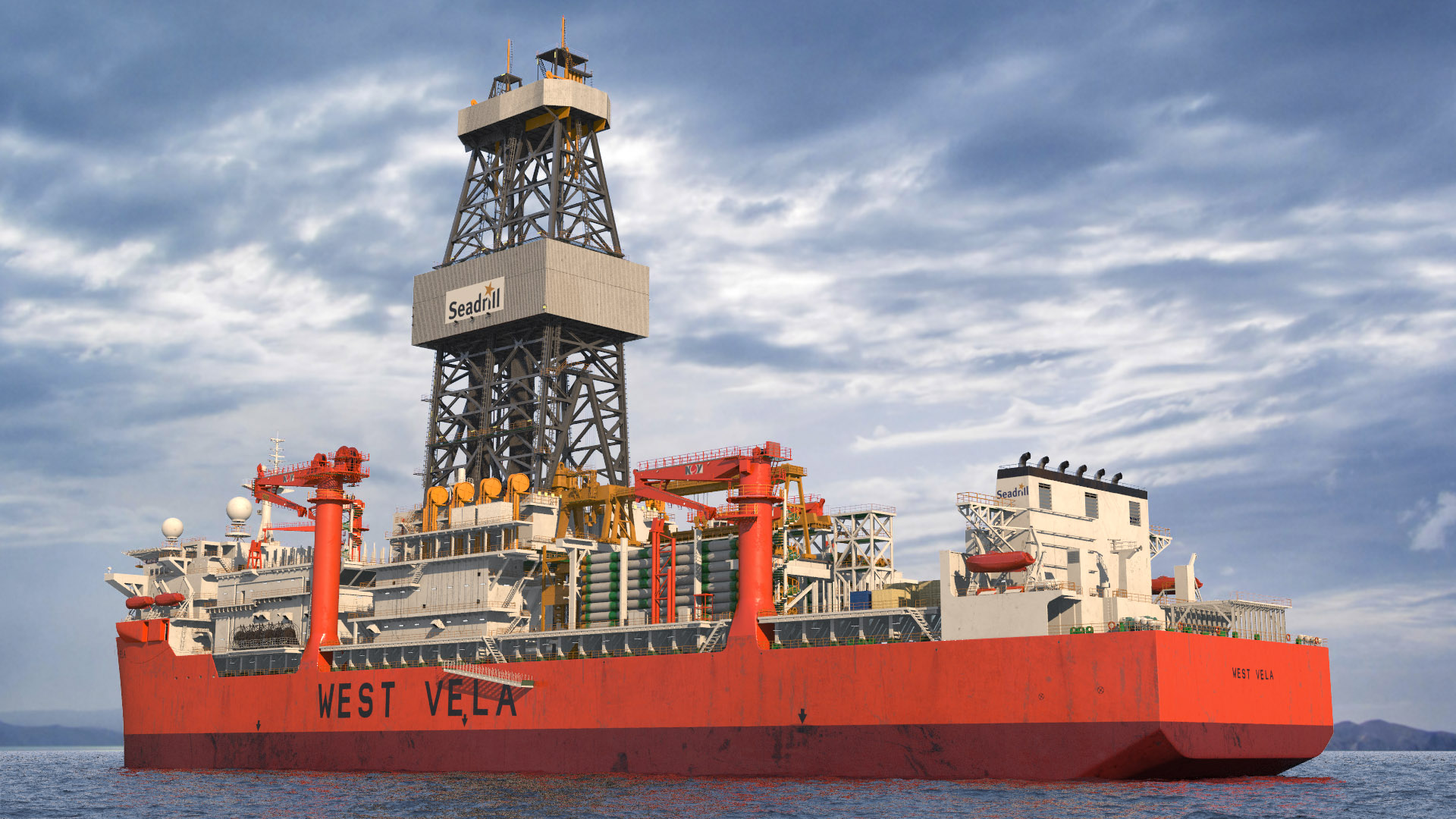 3D WEST VELA Drilling Ship model