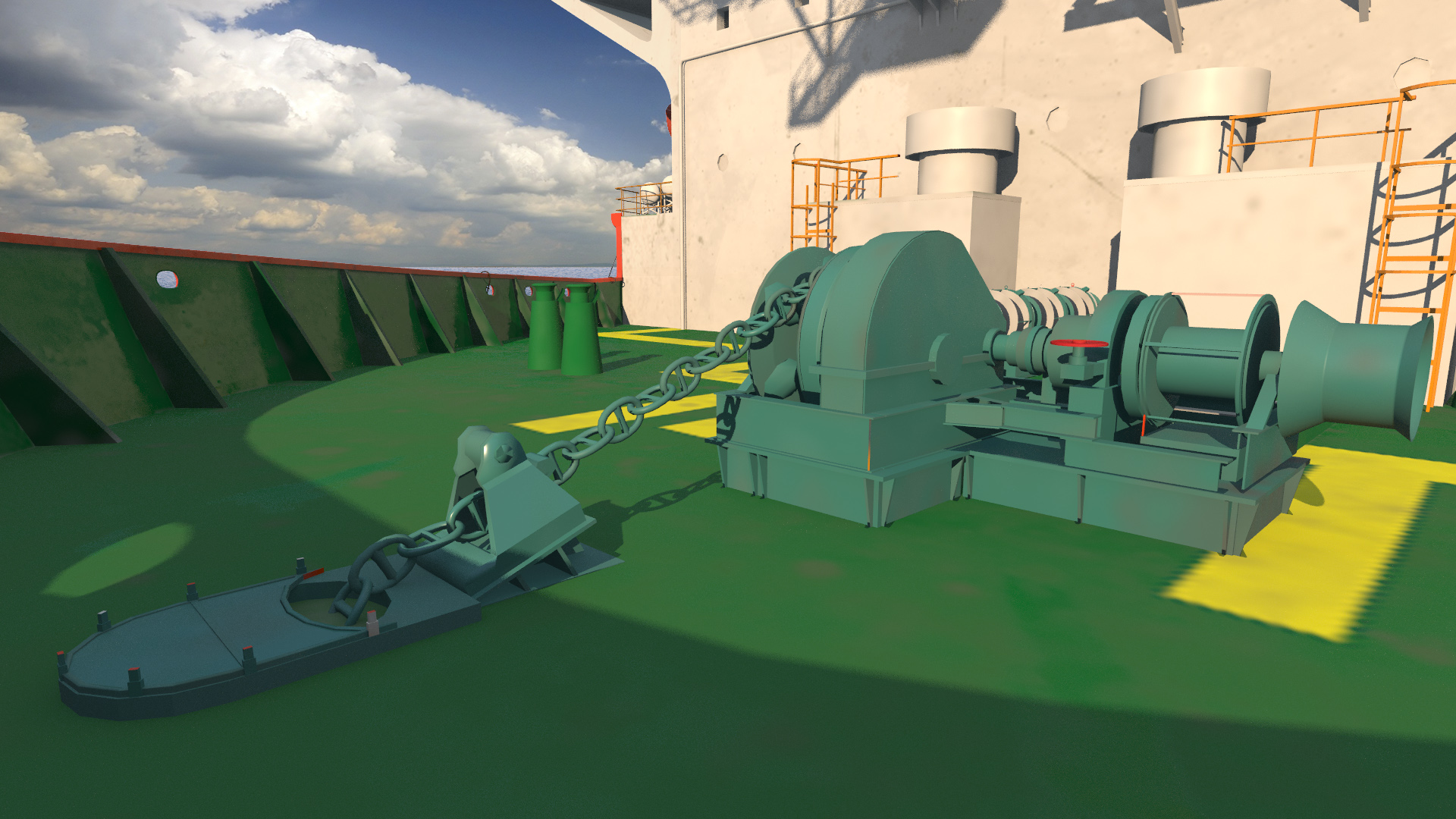 3D WEST VELA Drilling Ship model