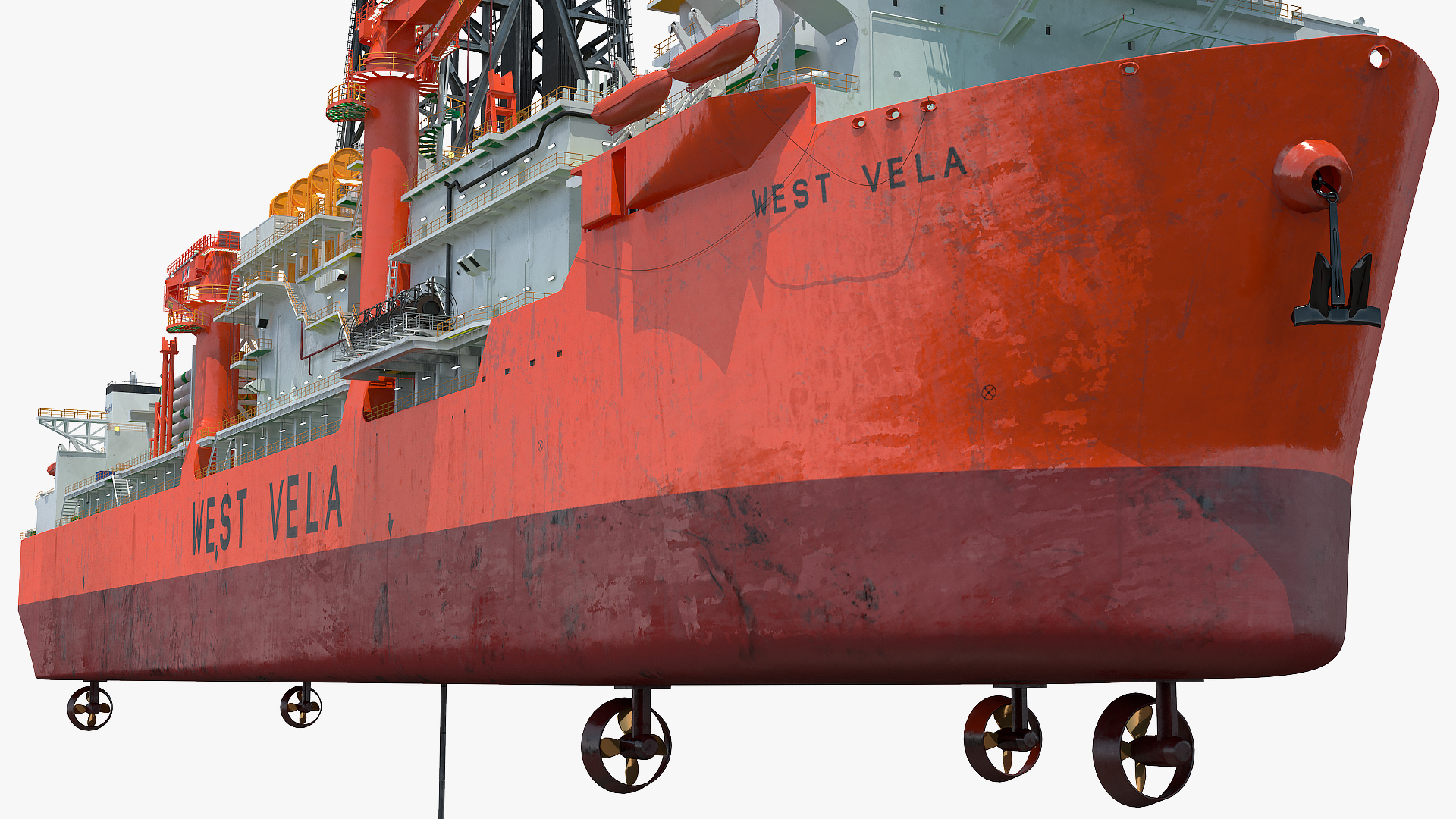 3D WEST VELA Drilling Ship model