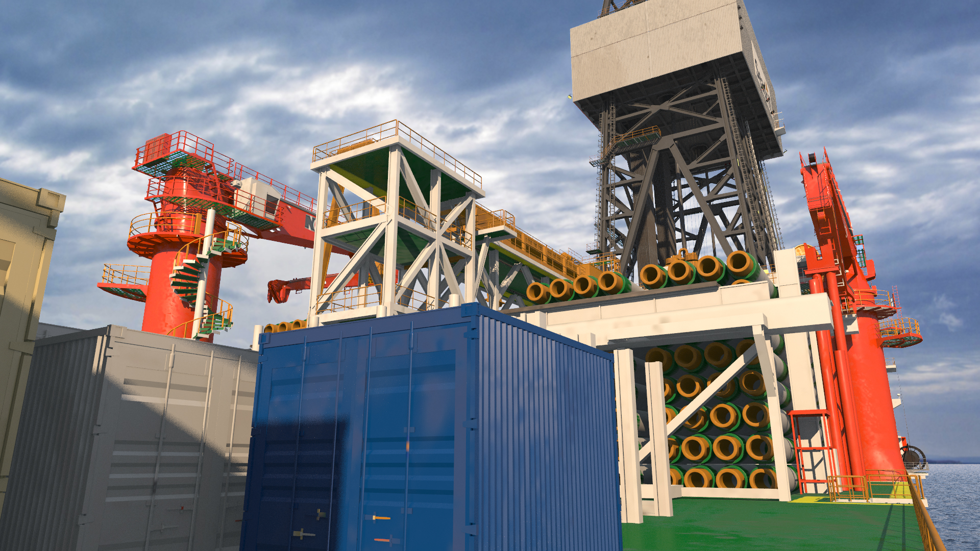 3D WEST VELA Drilling Ship model
