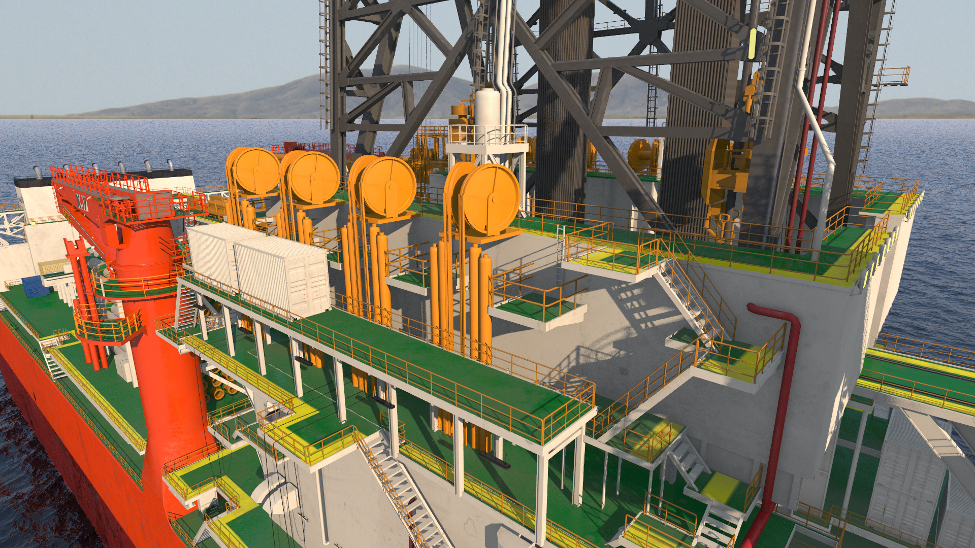 3D WEST VELA Drilling Ship model