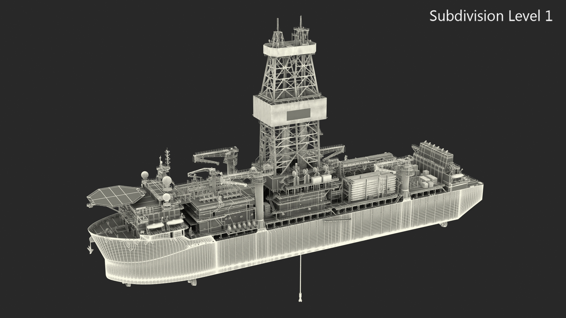 3D WEST VELA Drilling Ship model