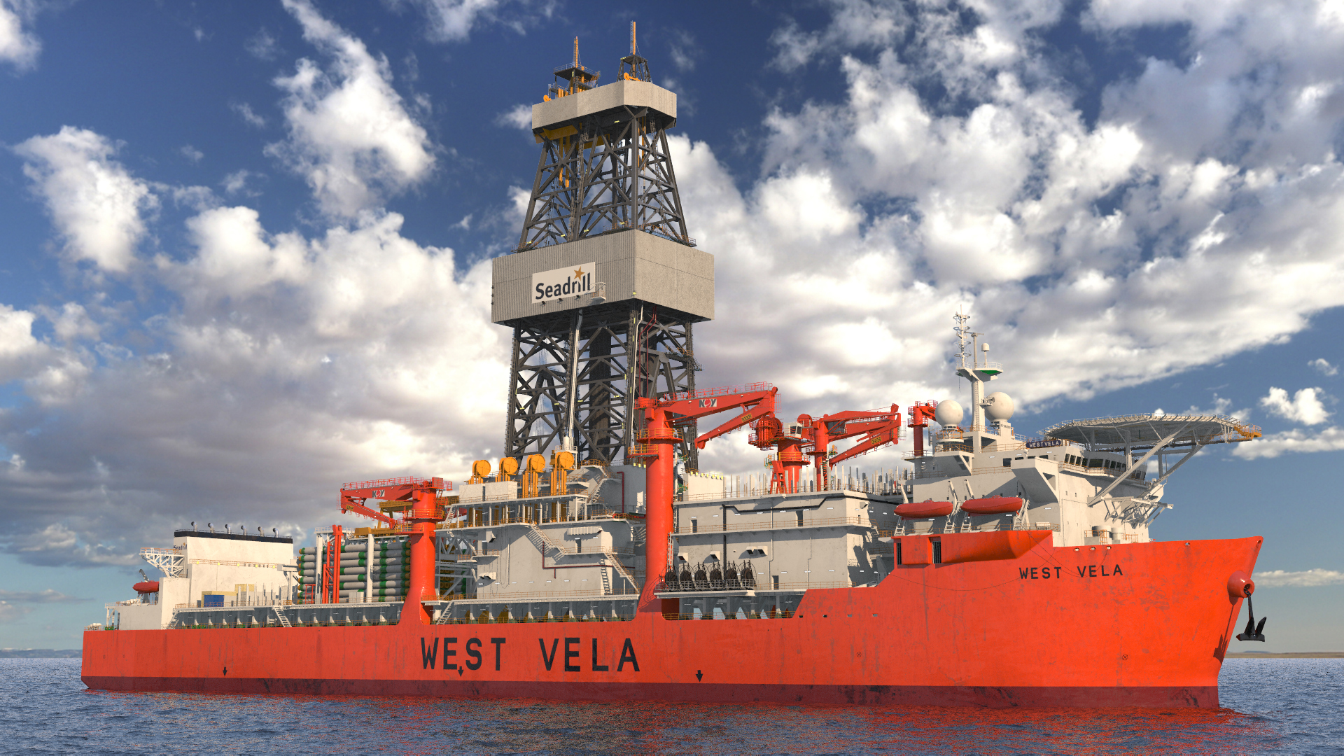 3D WEST VELA Drilling Ship model
