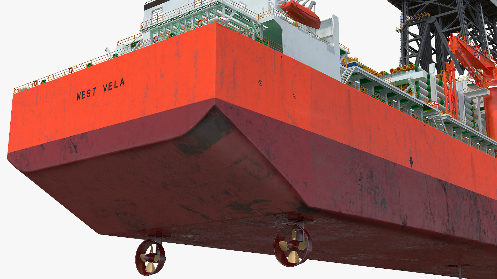 3D WEST VELA Drilling Ship model