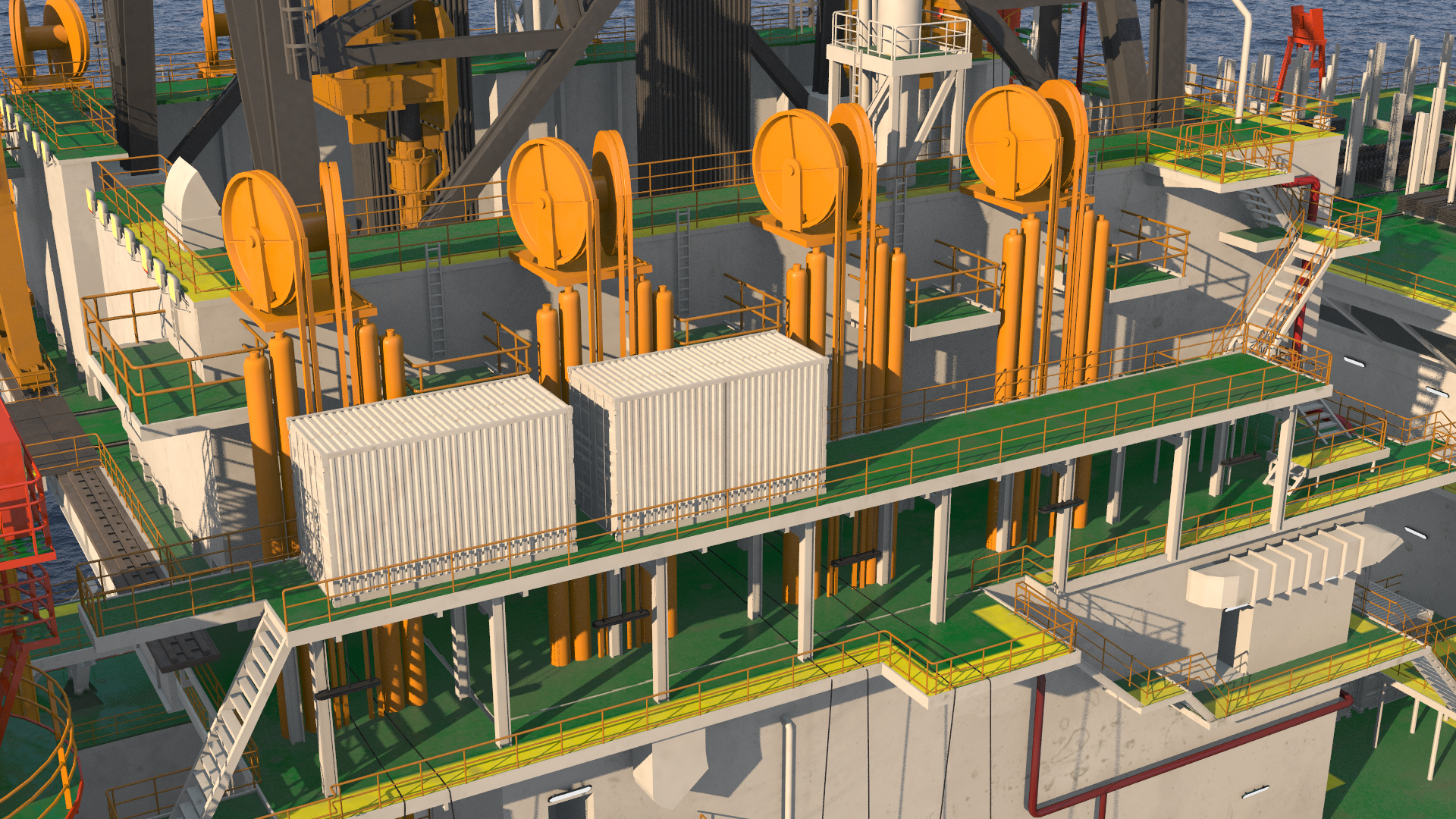 3D WEST VELA Drilling Ship model