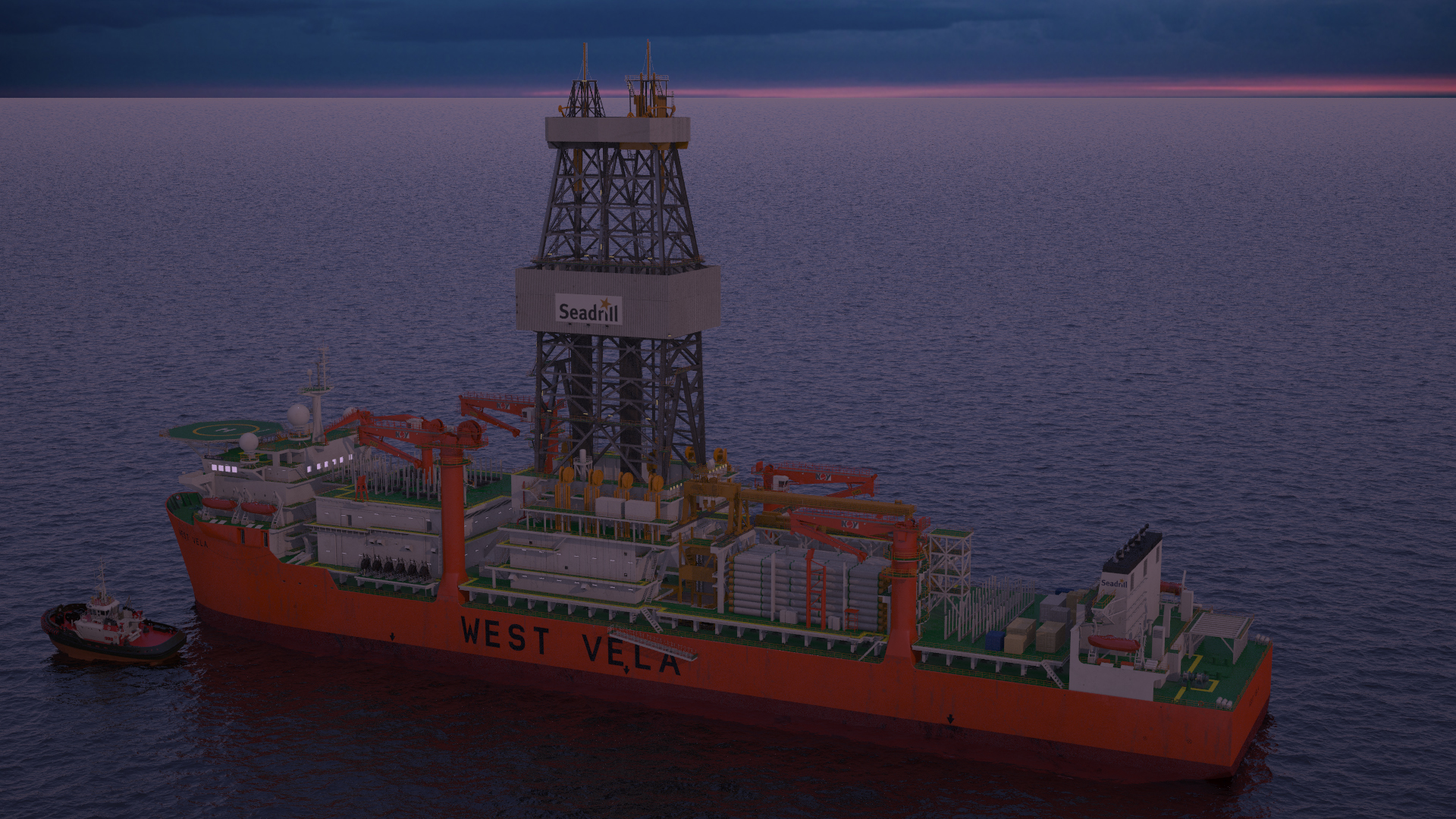 3D WEST VELA Drilling Ship model