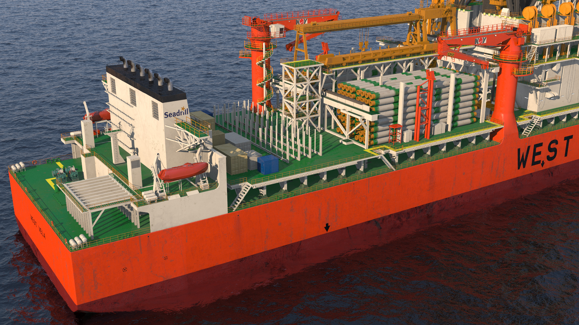 3D WEST VELA Drilling Ship model