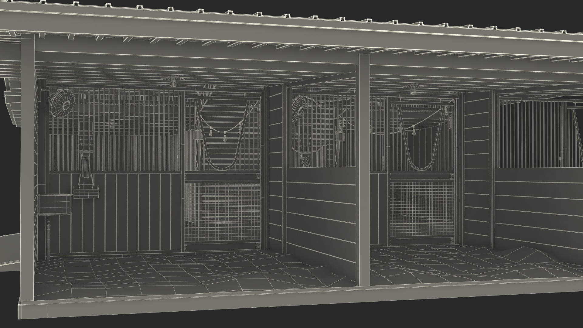 Horse Barn Red 3D model