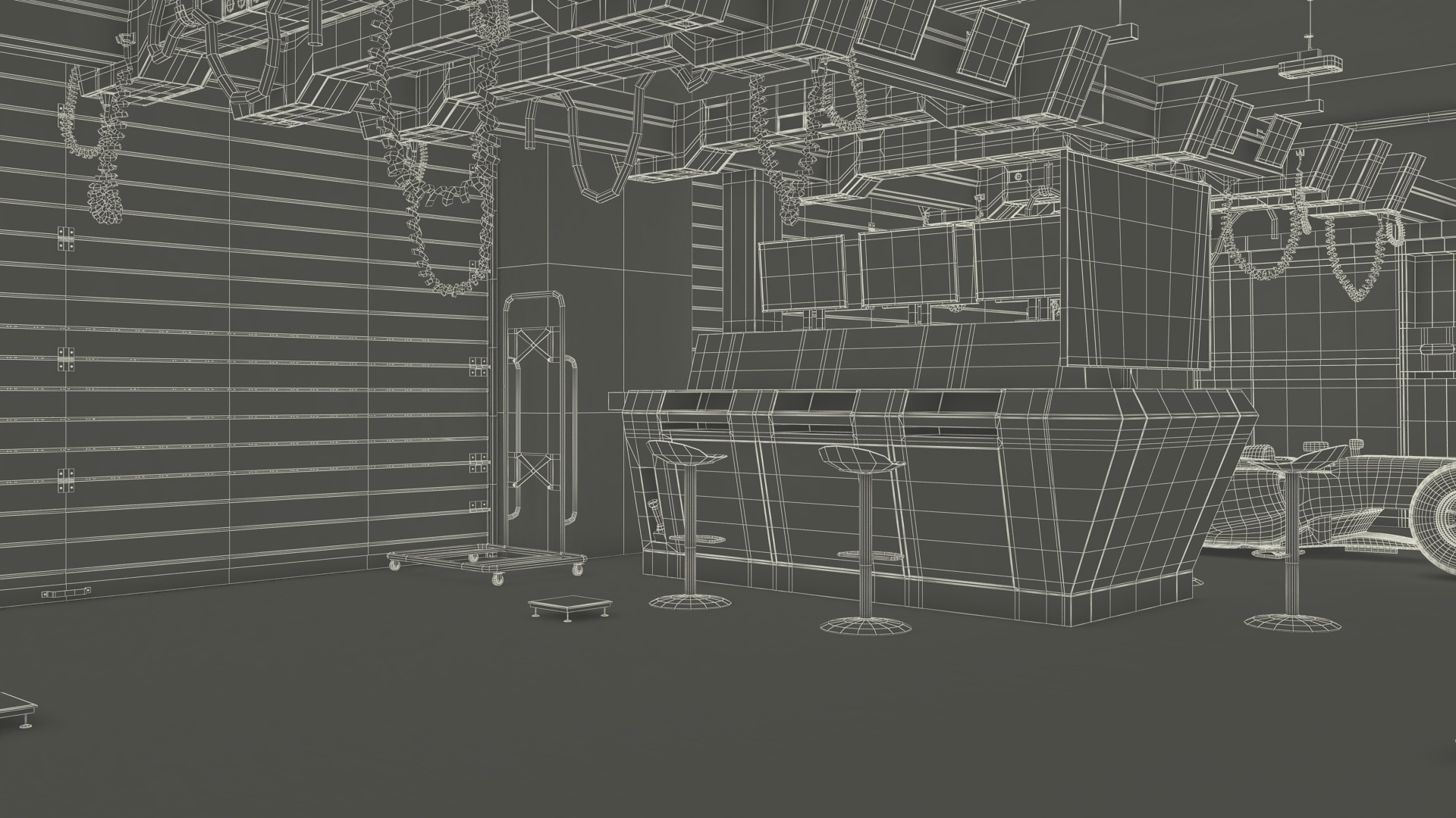 3D Race Car Garage and F1 Car