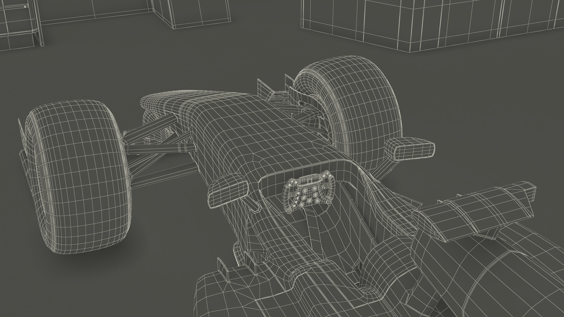 3D Race Car Garage and F1 Car