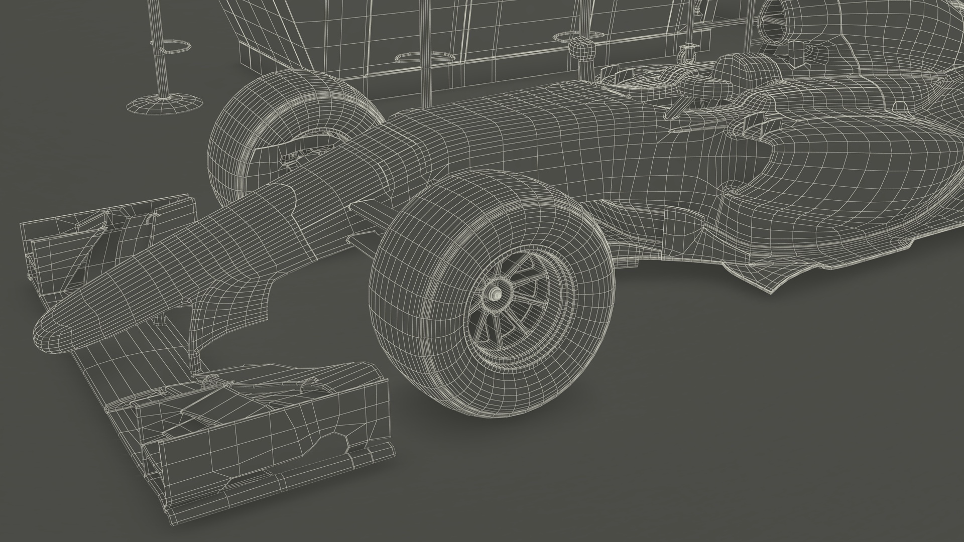 3D Race Car Garage and F1 Car