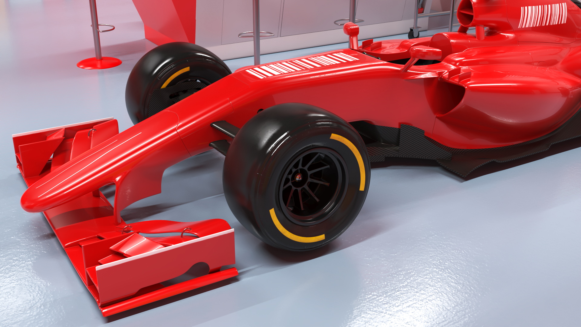 3D Race Car Garage and F1 Car