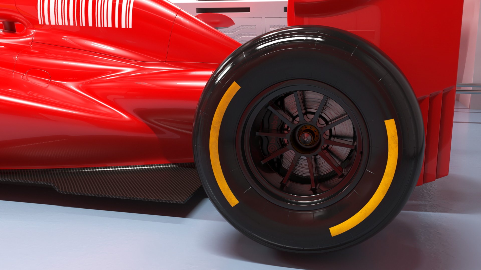 3D Race Car Garage and F1 Car