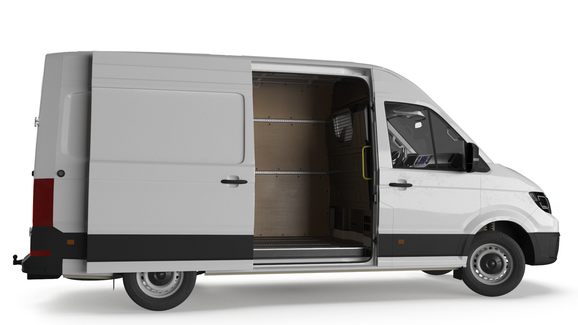 3D Volkswagen Crafter Van 2024 White Color Rigged