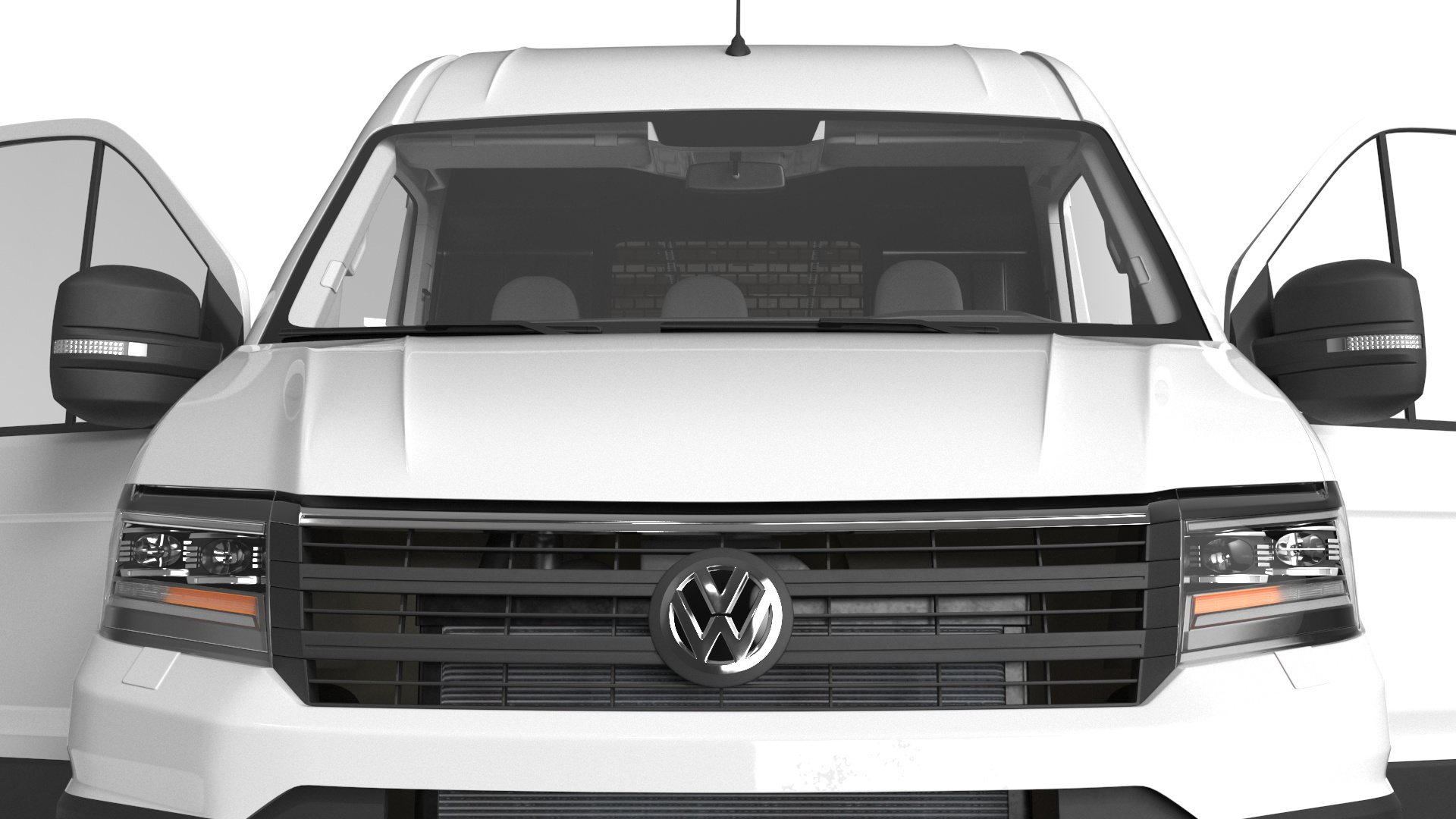 3D Volkswagen Crafter Van 2024 White Color Rigged