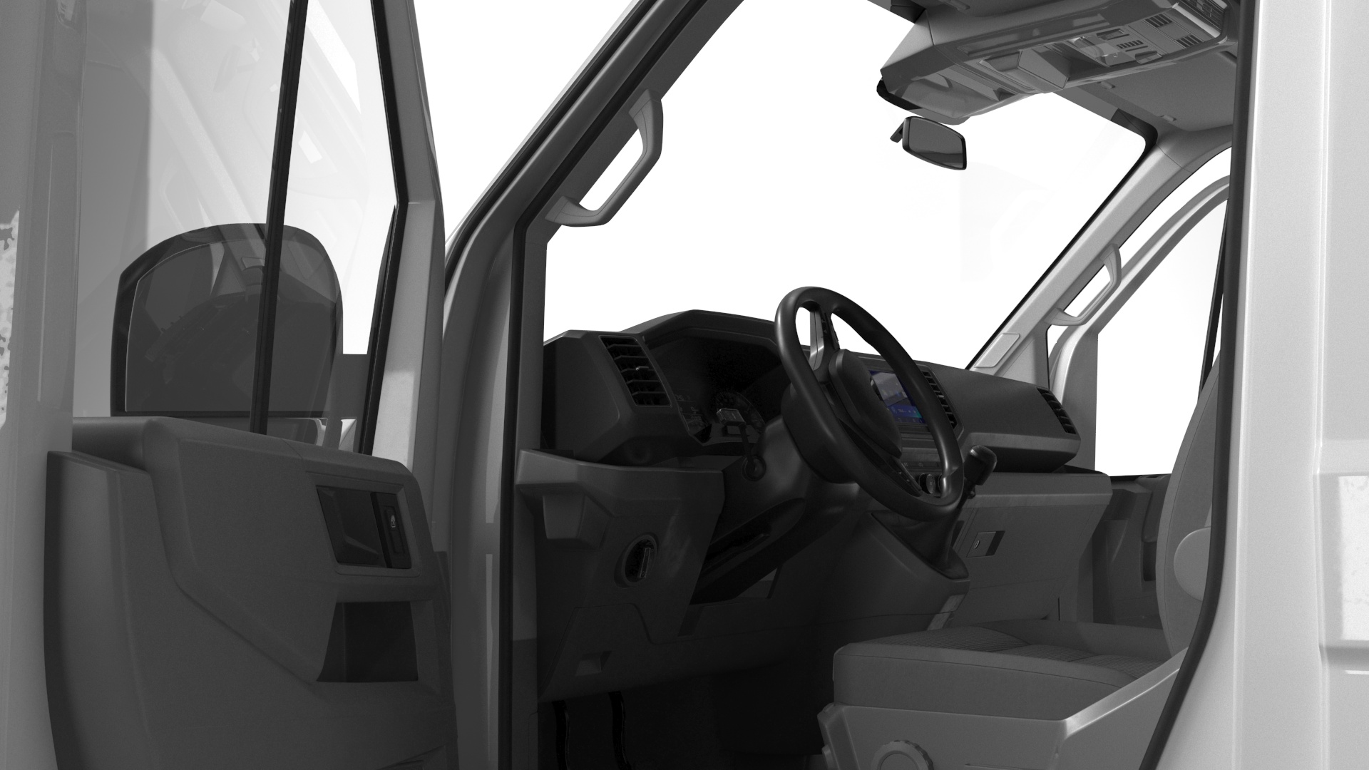 3D Volkswagen Crafter Van 2024 White Color Rigged