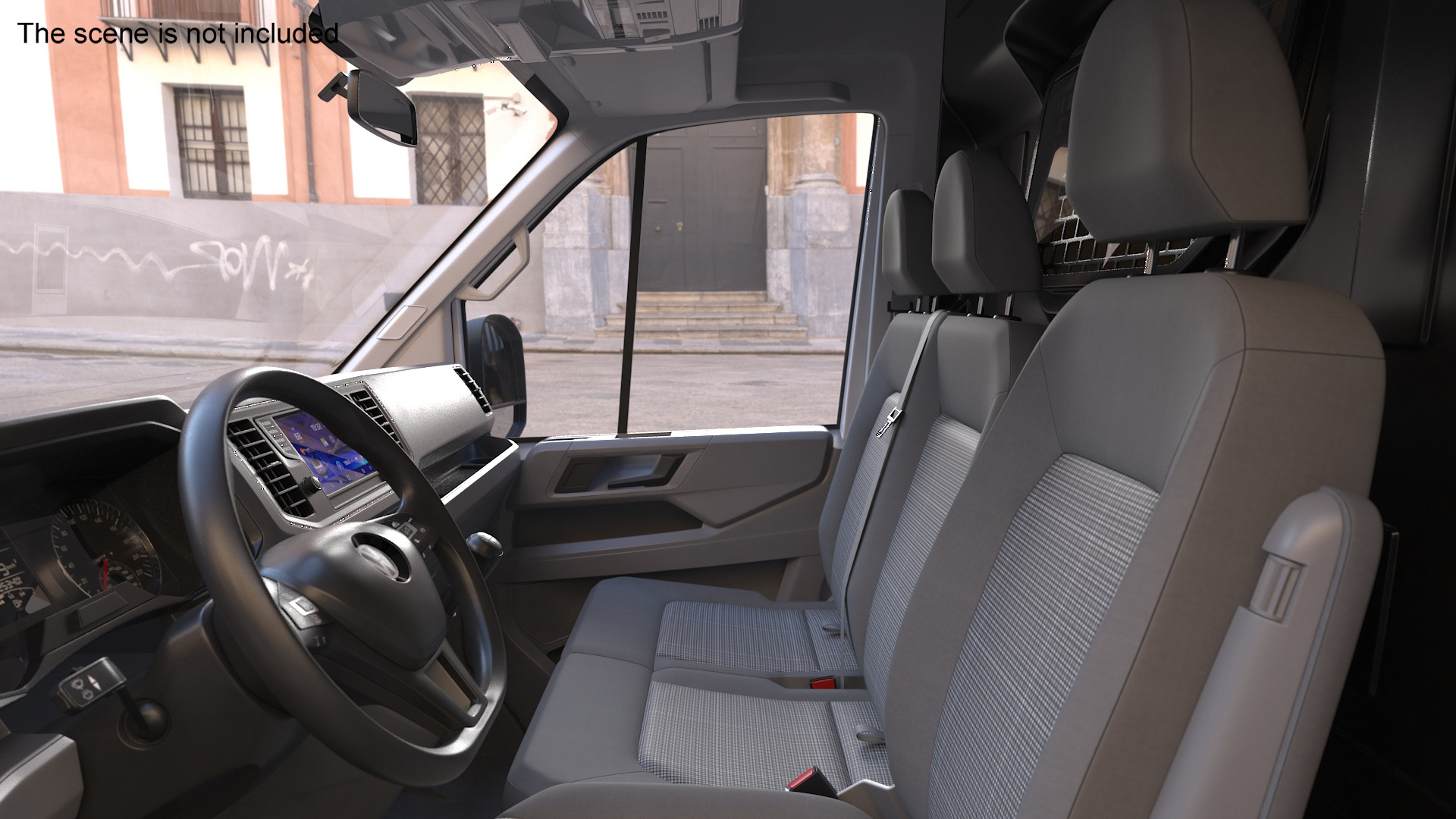 3D Volkswagen Crafter Van 2024 White Color Rigged