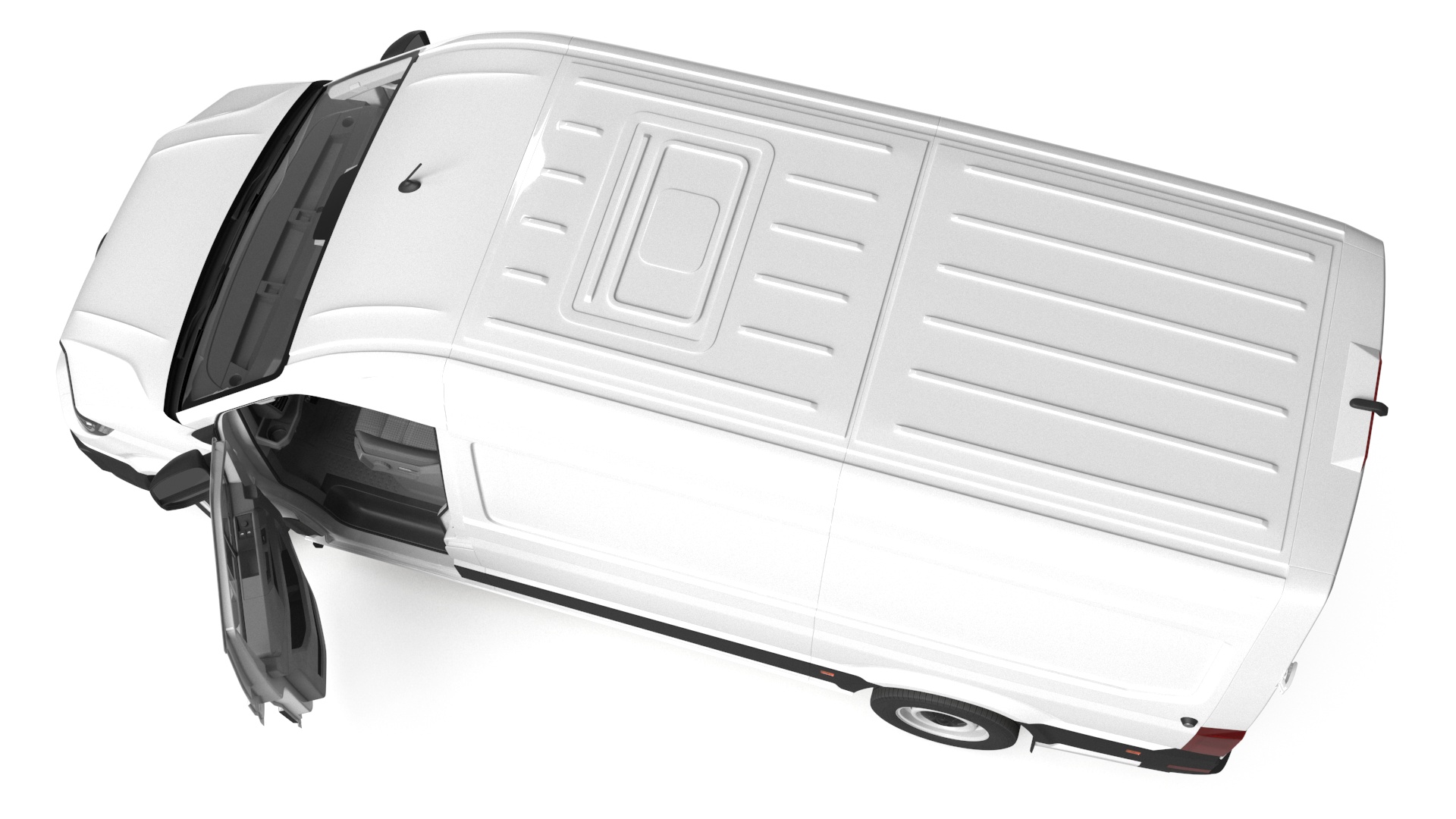 3D Volkswagen Crafter Van 2024 White Color Rigged