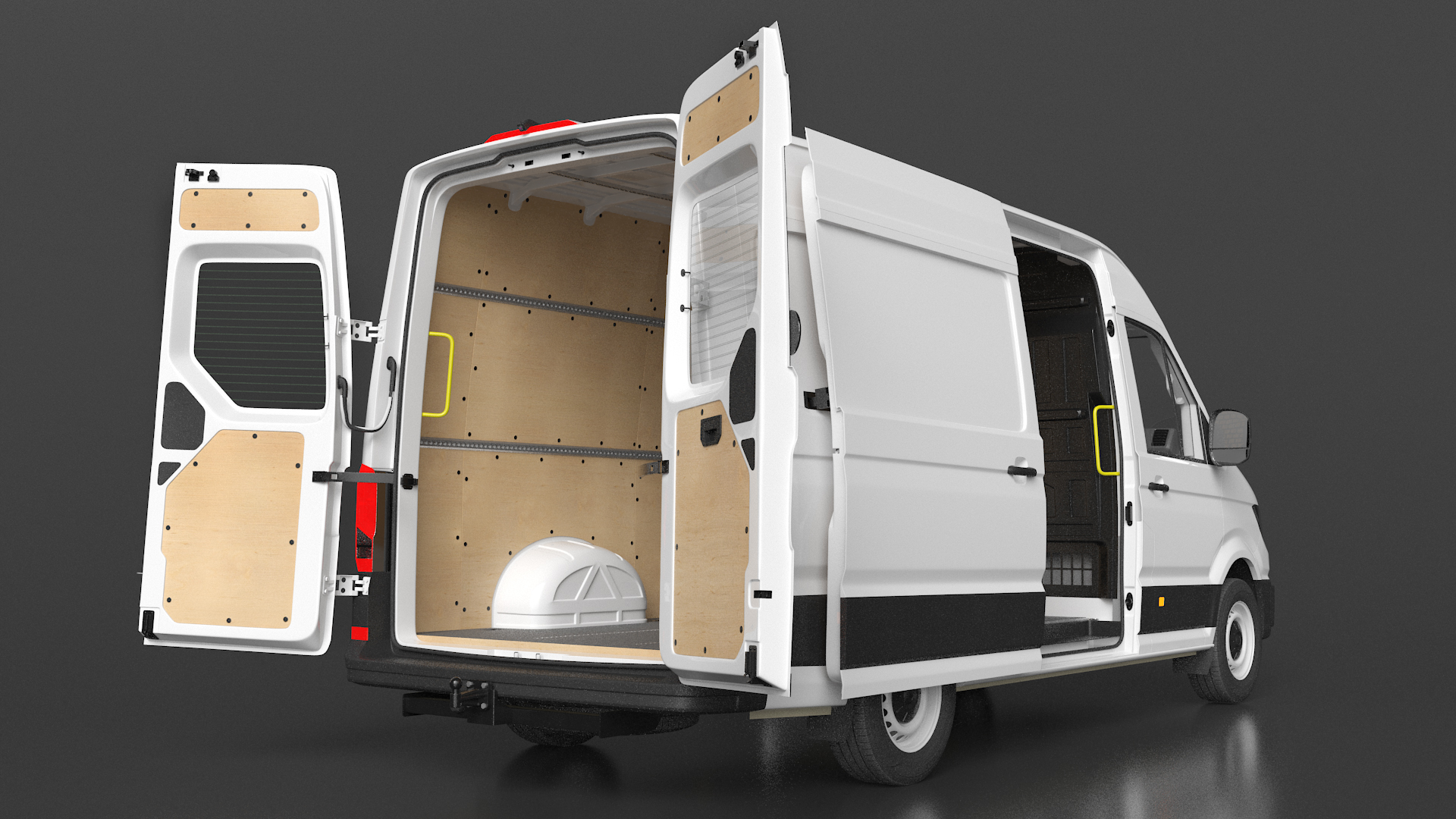 3D Volkswagen Crafter Van 2024 White Color Rigged