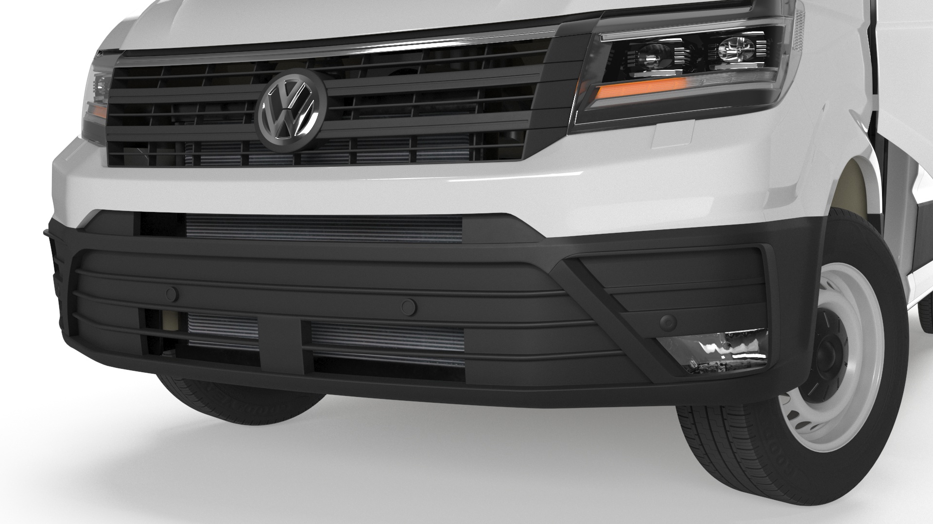 3D Volkswagen Crafter Van 2024 White Color Rigged