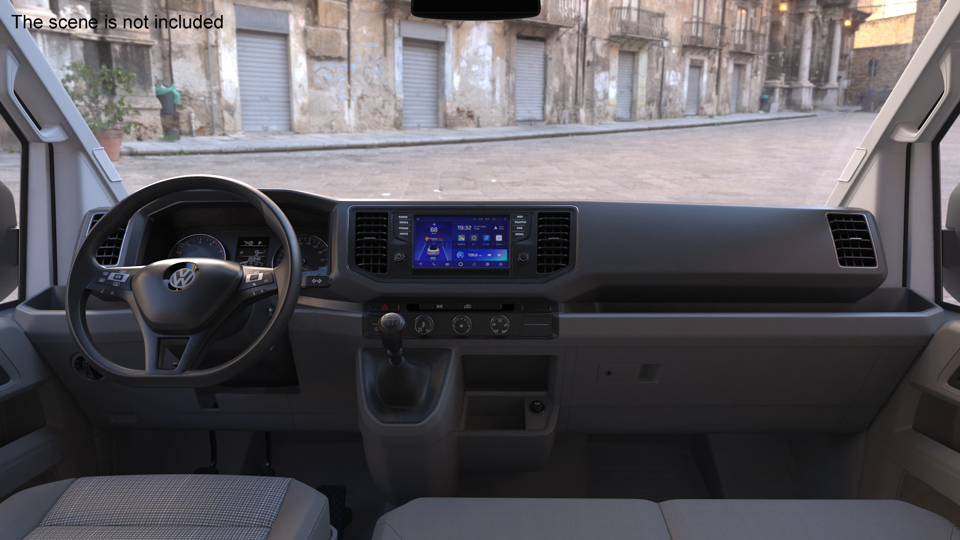 3D Volkswagen Crafter Van 2024 White Color Rigged