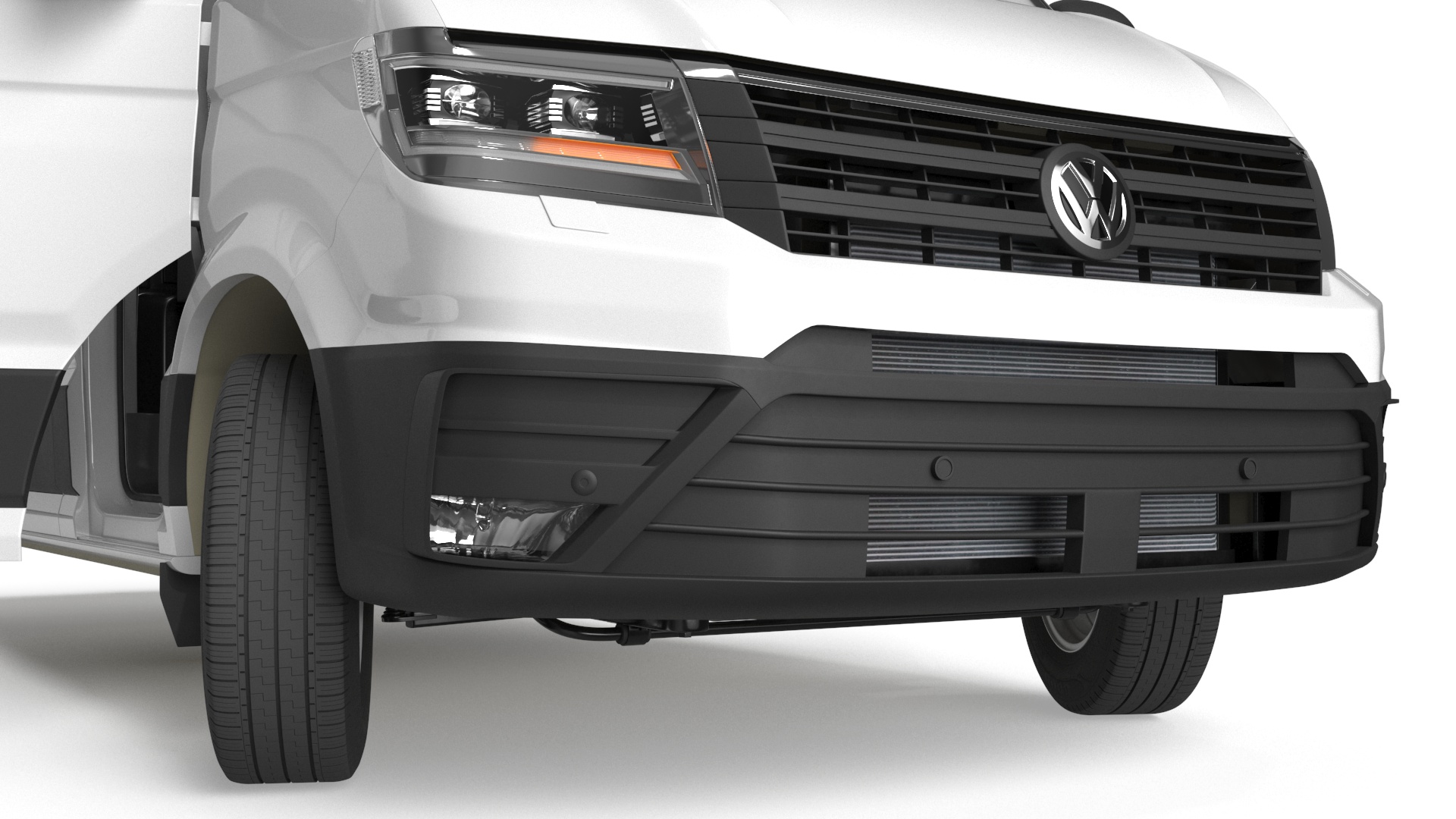 3D Volkswagen Crafter Van 2024 White Color Rigged