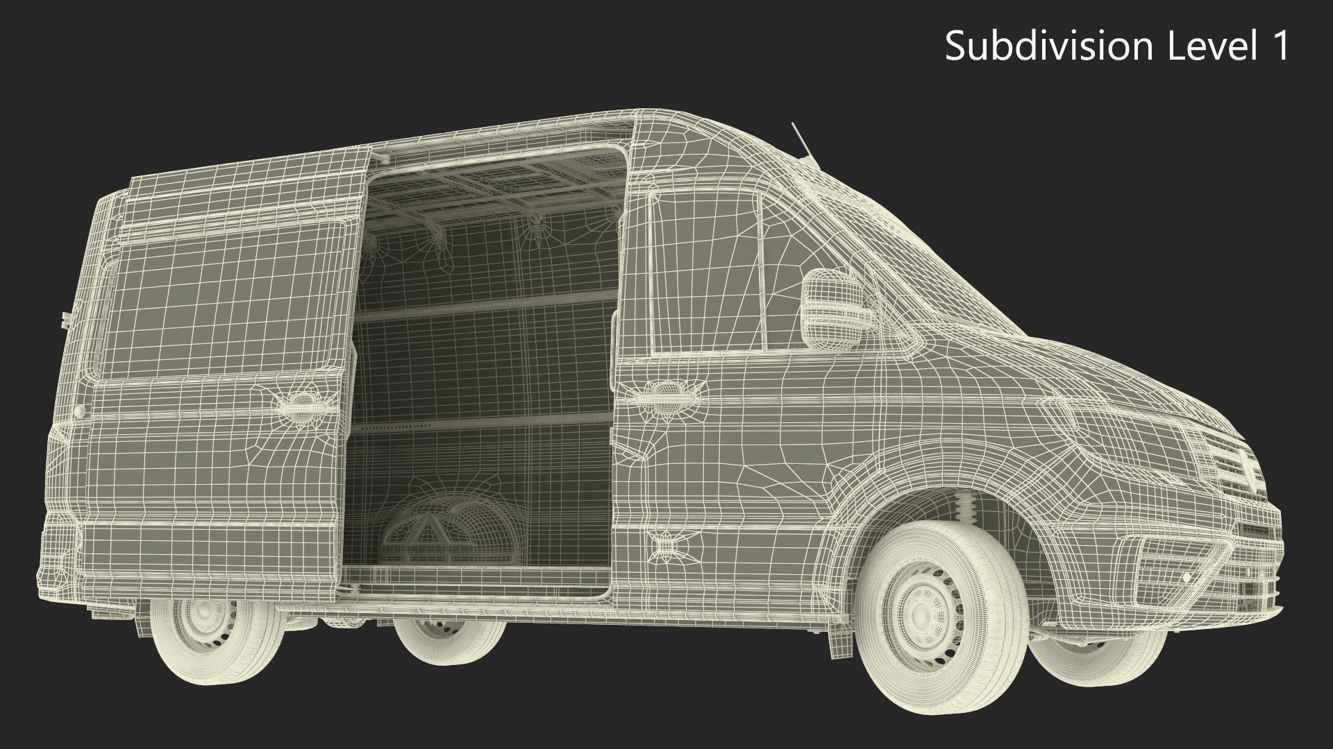 3D Volkswagen Crafter Van 2024 White Color Rigged