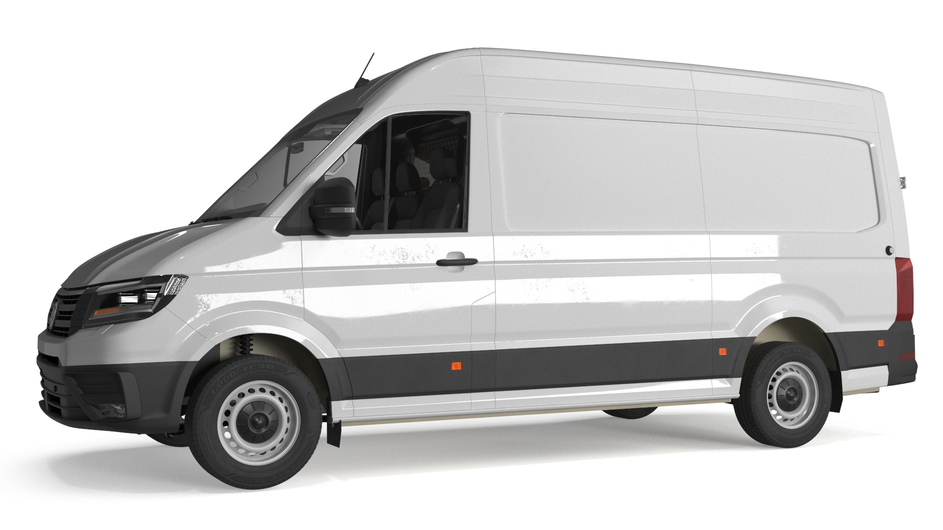 3D Volkswagen Crafter Van 2024 White Color Rigged