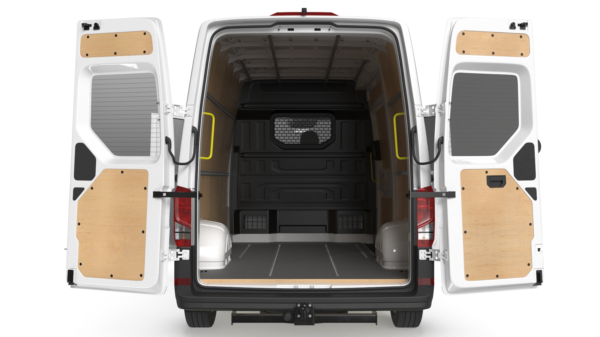 3D Volkswagen Crafter Van 2024 White Color Rigged