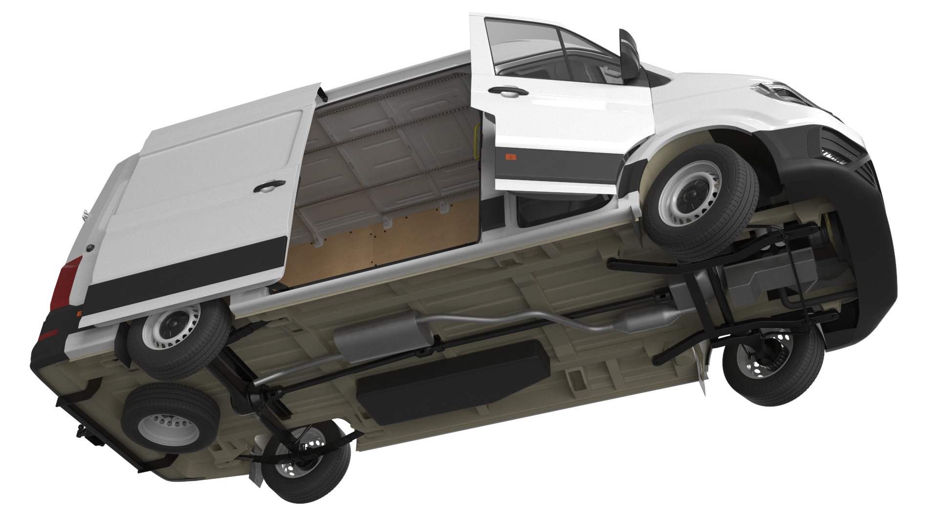 3D Volkswagen Crafter Van 2024 White Color Rigged