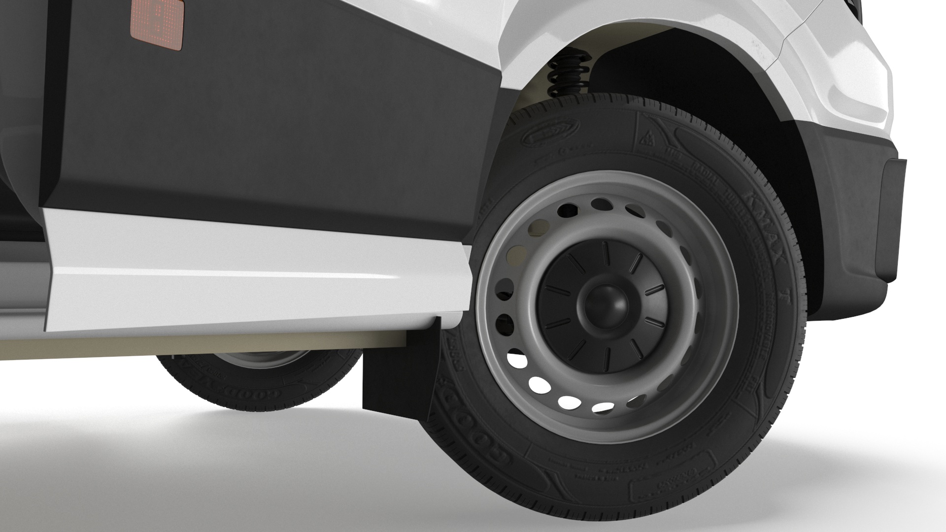 3D Volkswagen Crafter Van 2024 White Color Rigged