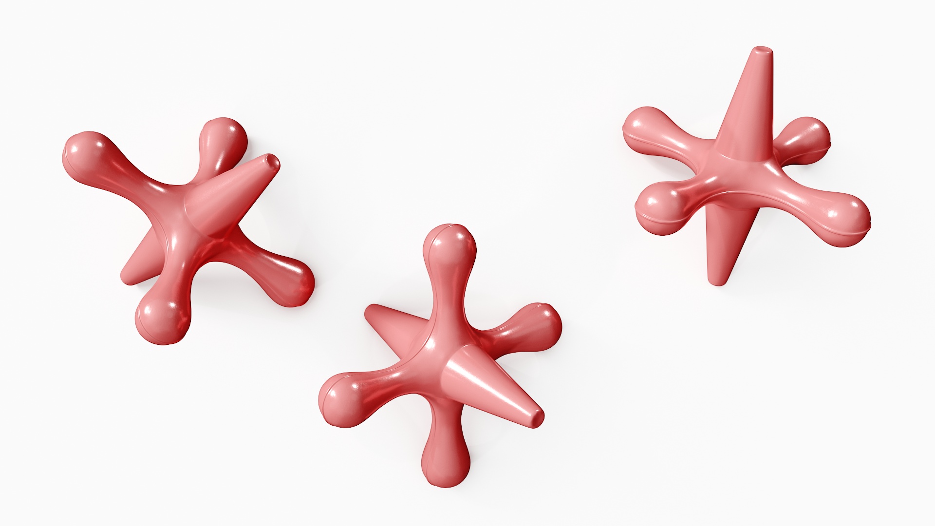3D Jacks Silver Red